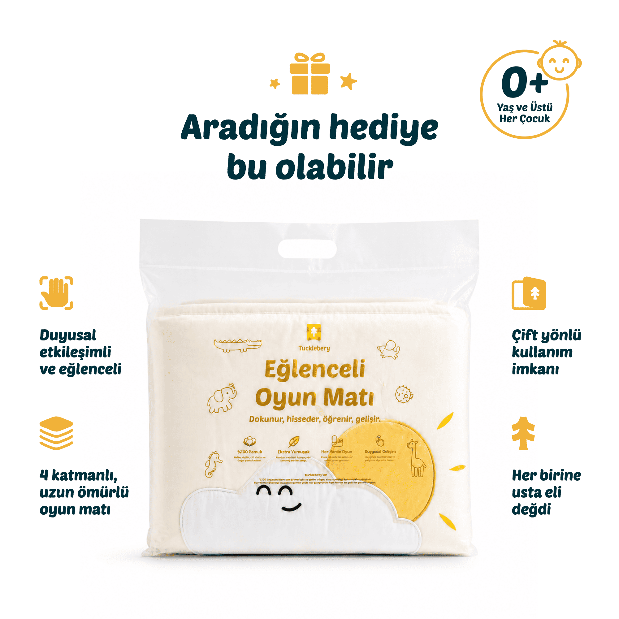 Taşıma saplı ambalajıyla Eğlenceli Oyun Matı