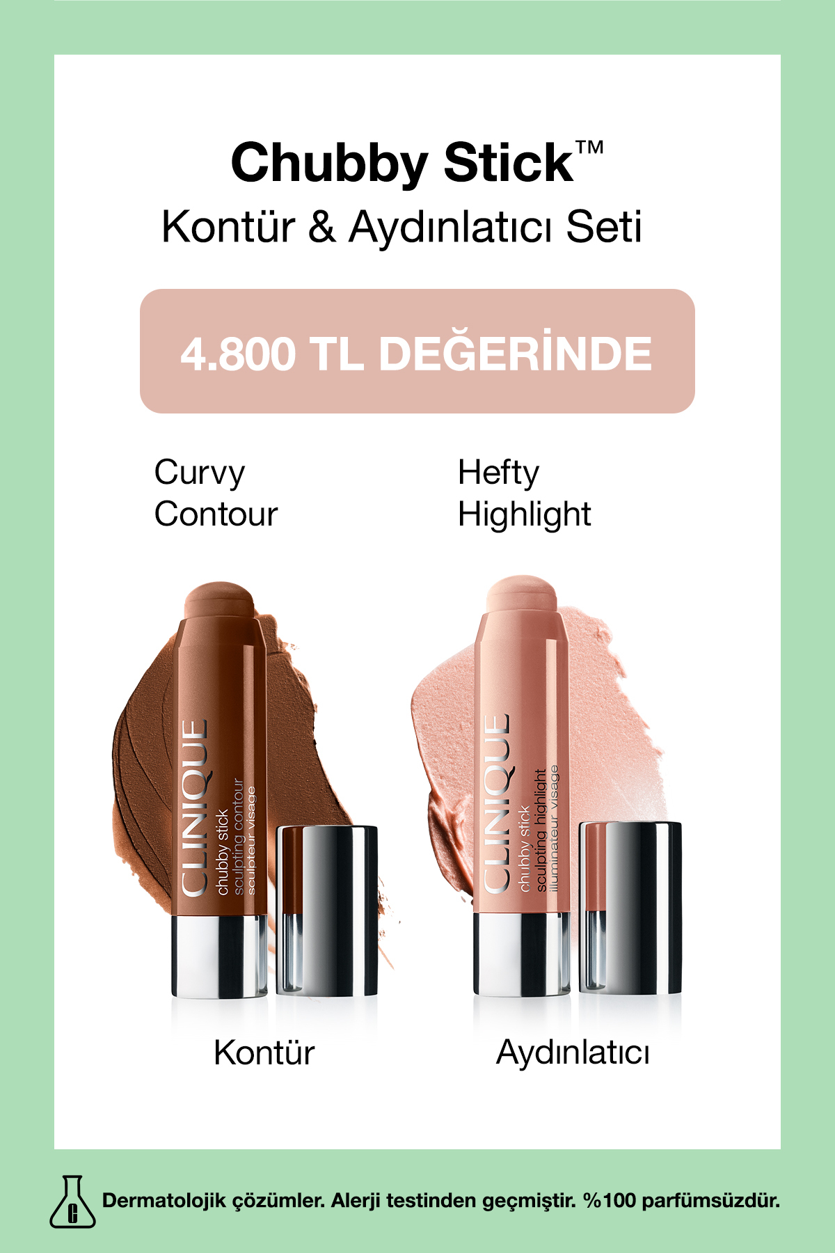 Clinique Chubby Stick™ Kontür & Aydınlatıcı Seti | Yağsız Krem Formül — CLTY18