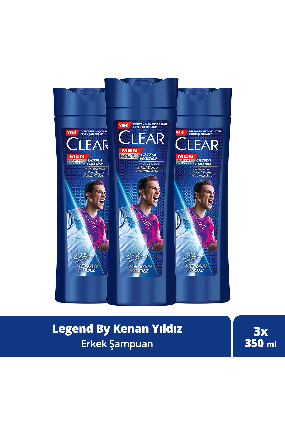 Clear Men Kepeğe Karşı Etkili Şampuan Kenan Yıldız 350 ml x3 — SET.UNİ.10188