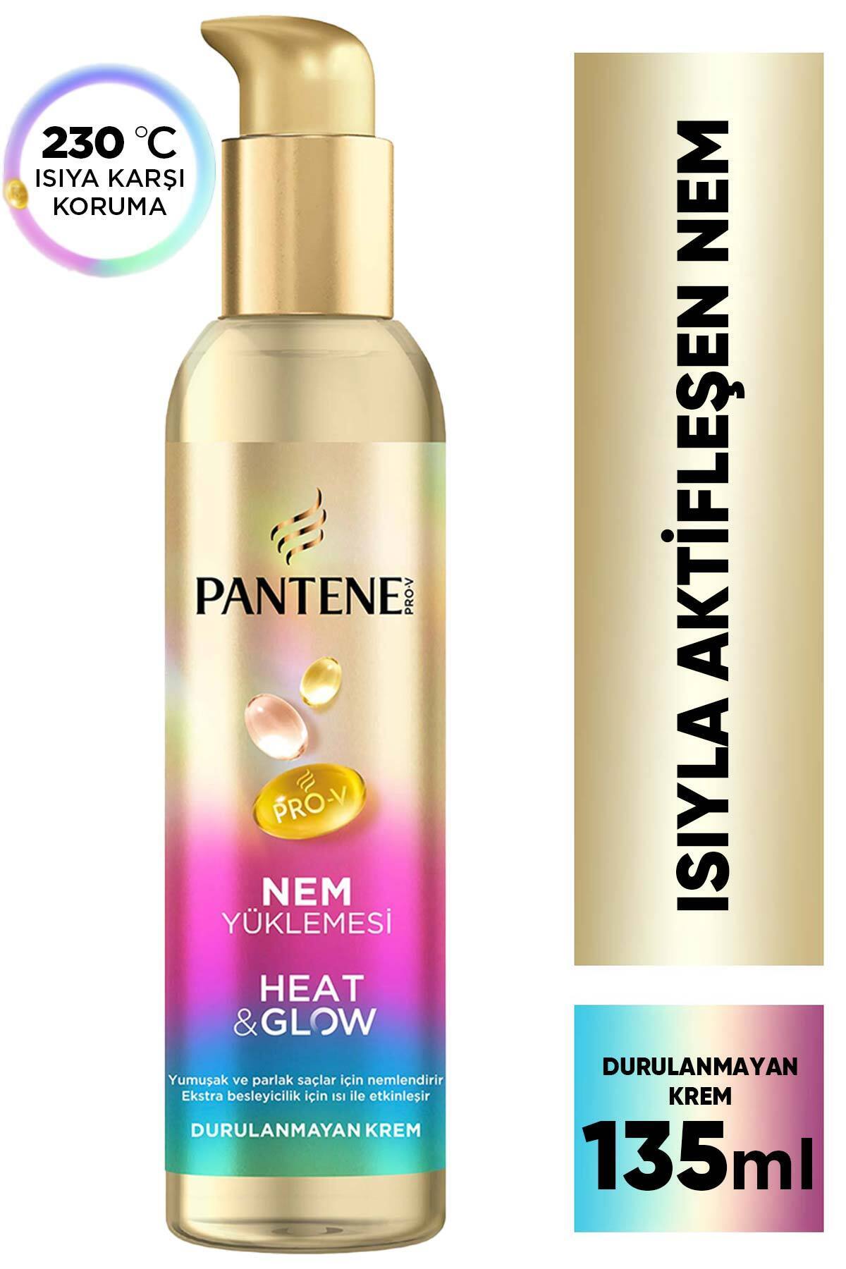 Pantene Nem Yüklemesi Heat & Glow Isıyla Aktifleşen Nem, Isı Koruyucu Durulanmayan Krem 135ml — 8700216939126