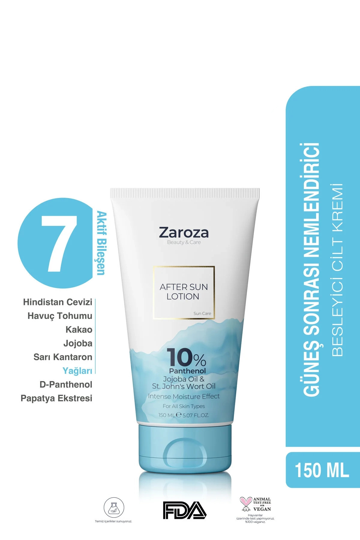 ZAROZA Güneş Sonrası Nemlendirici Vücut Bakım Losyonu - After Sun Lotion 150 ml — ZRZ034