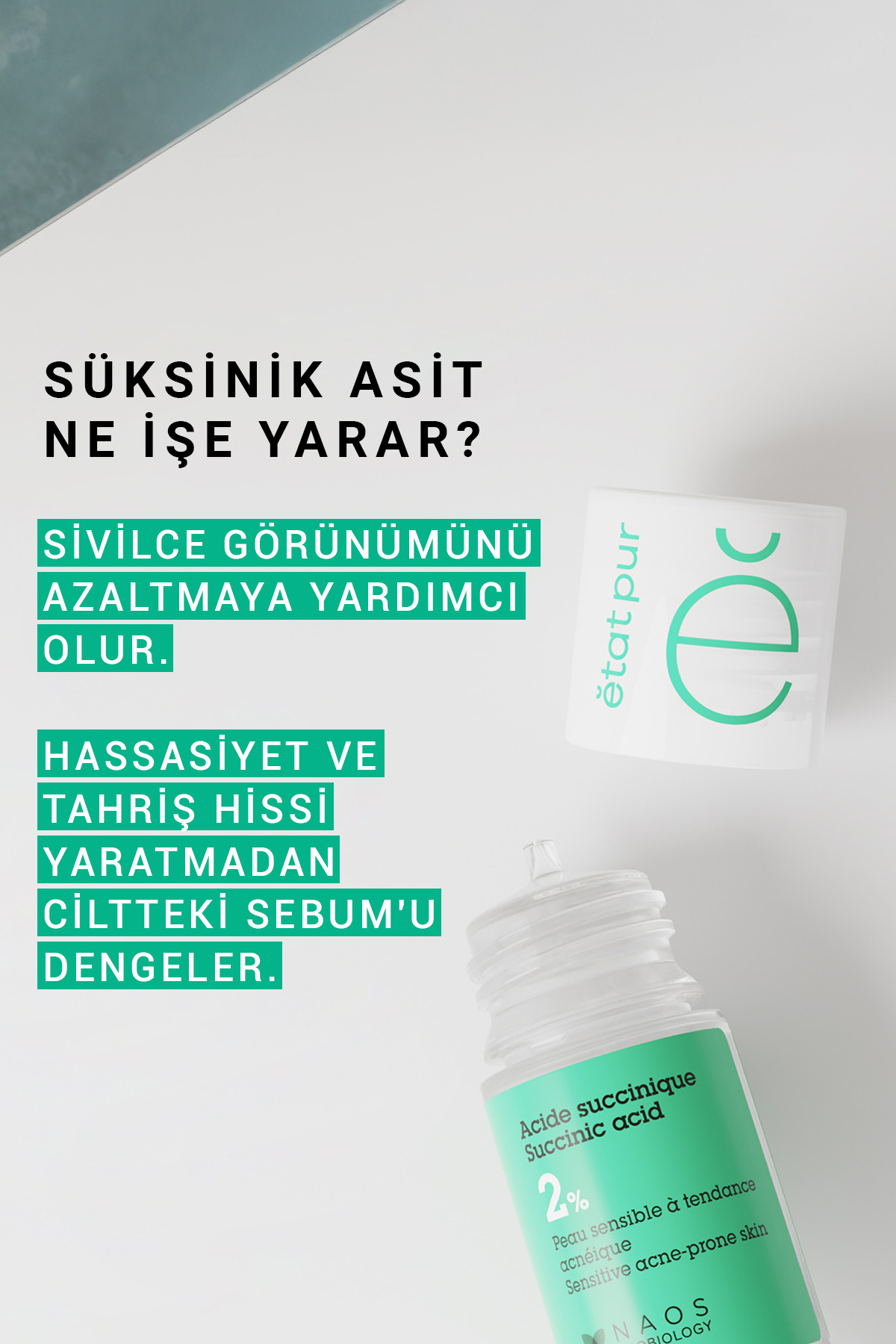 Pure Active Süksinik Asit %2 Hassas Ciltler için Akne ve Leke Karşıtı Konsantre Bakım Serumu 15 ML — 3001315652 — تصویر 5 از 10