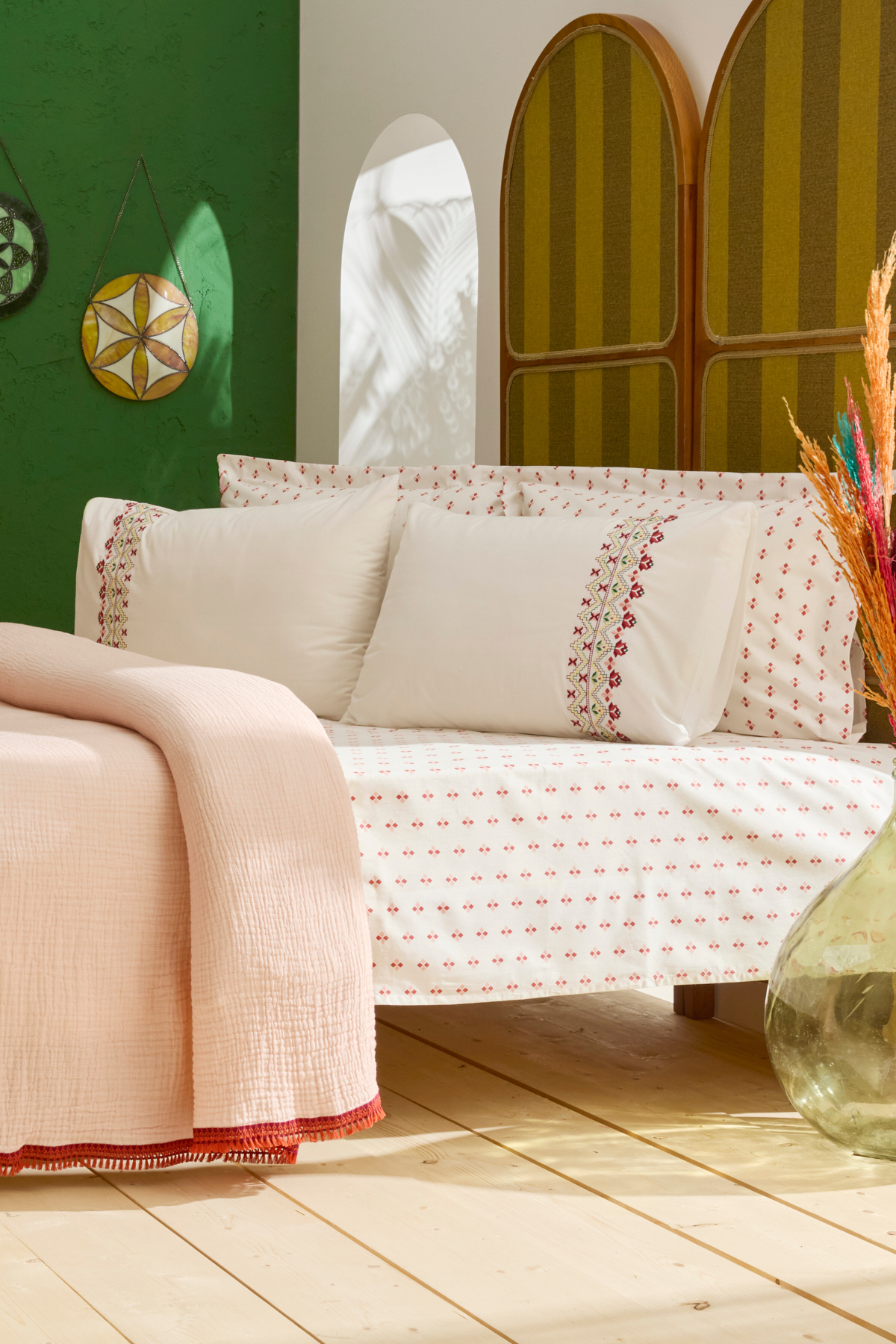 Vion %100 Pamuk Nish Set Çift Kişilik Pike Takımı Multicolour 2