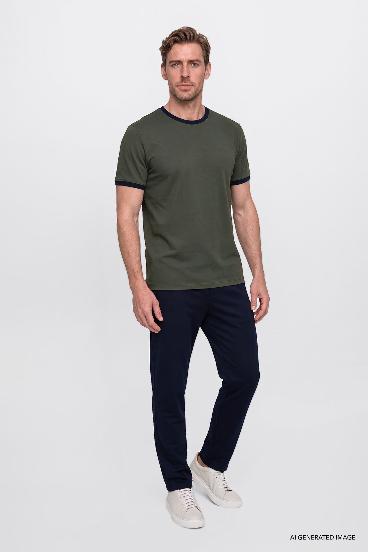AC&Co / Altınyıldız Classics Erkek Lacivert Pamuklu Esnek Beli Lastikli Diagonal Desenli Jogger Pantolon Standart Fit — سرمهای ETE001261010