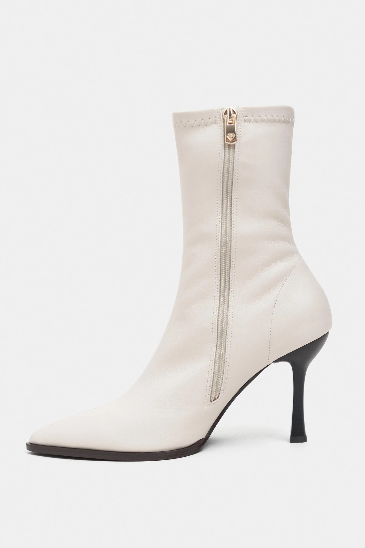 بوت NİŞANTAŞI SHOES بلند زنانه کفش پاشنه اسلیم فیت پاشنه نوک تیز و کش دار مات شارون اورجینال - تصویر 7
