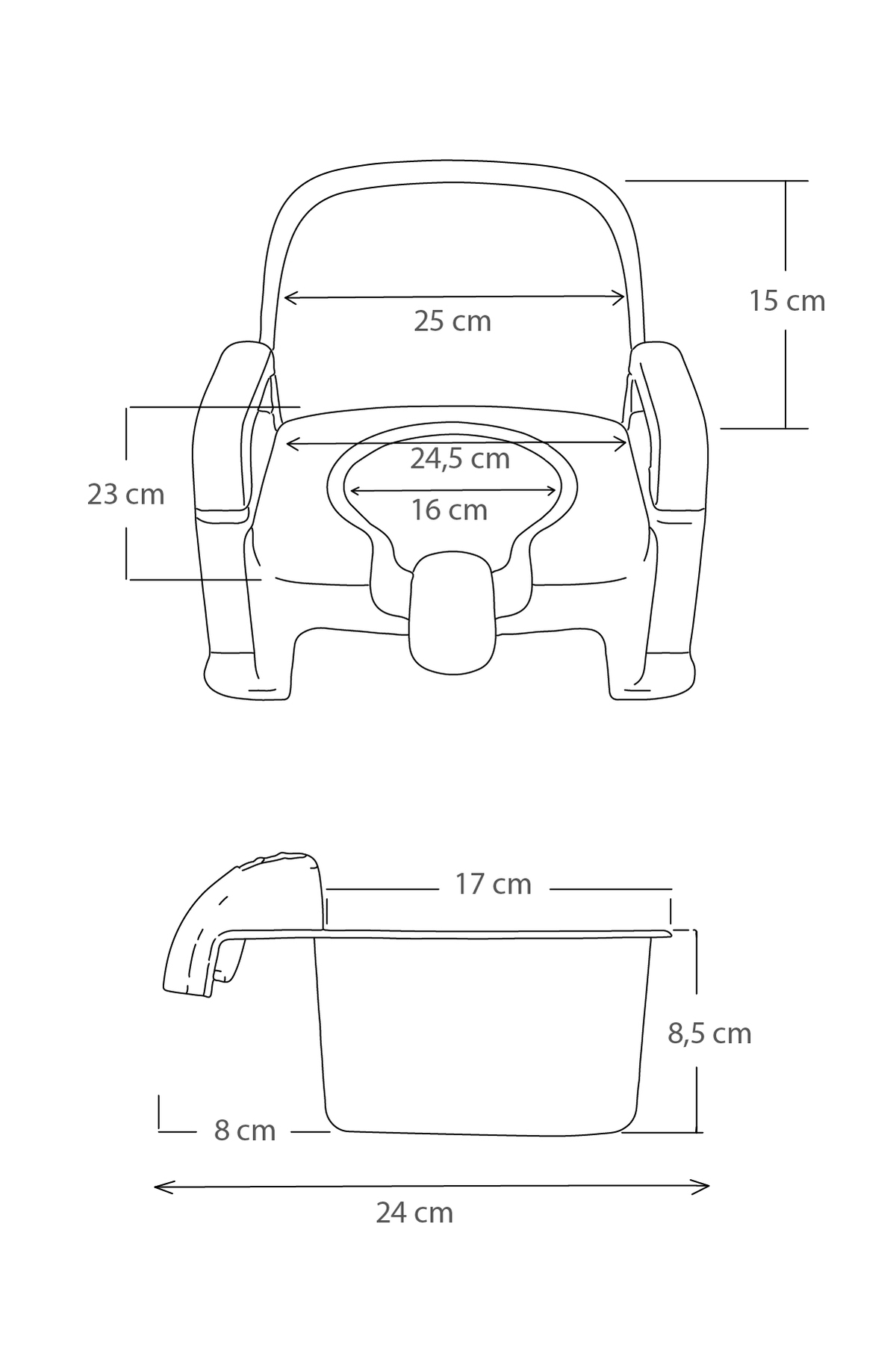 Afacan Lazımlık Ergonomik Tuvalet Eğitimi Yardımcısı Soft Gri 6