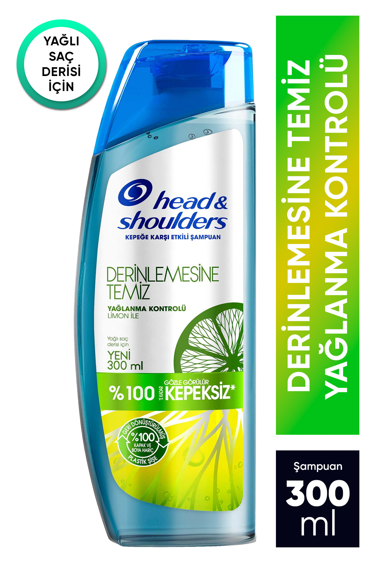 Head & Shoulders Derinlemesine Temiz Yağlı Saç Derisi İçin Yağlanma Kontrolü Limon Şampuan 300 ml