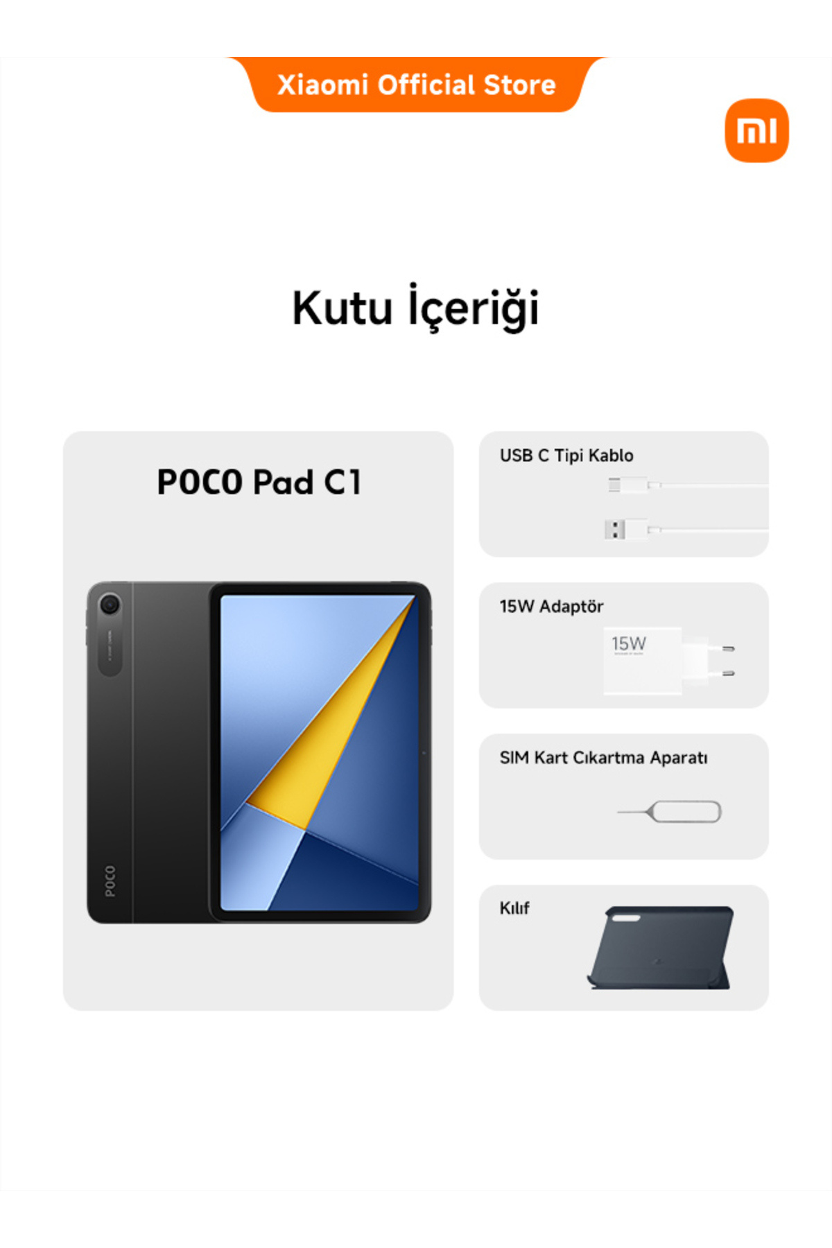 POCO Pad C1 4 GB+64 GB Gri (Xiaomi Türkiye Garantili)