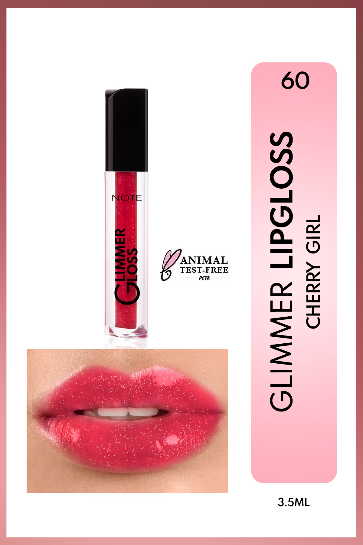 NOTE Glimmer Gloss Işıltılı Nemlendirici Dudak Parlatıcısı - 60 Cherry Girl — صورتی LGL GLIMMER
