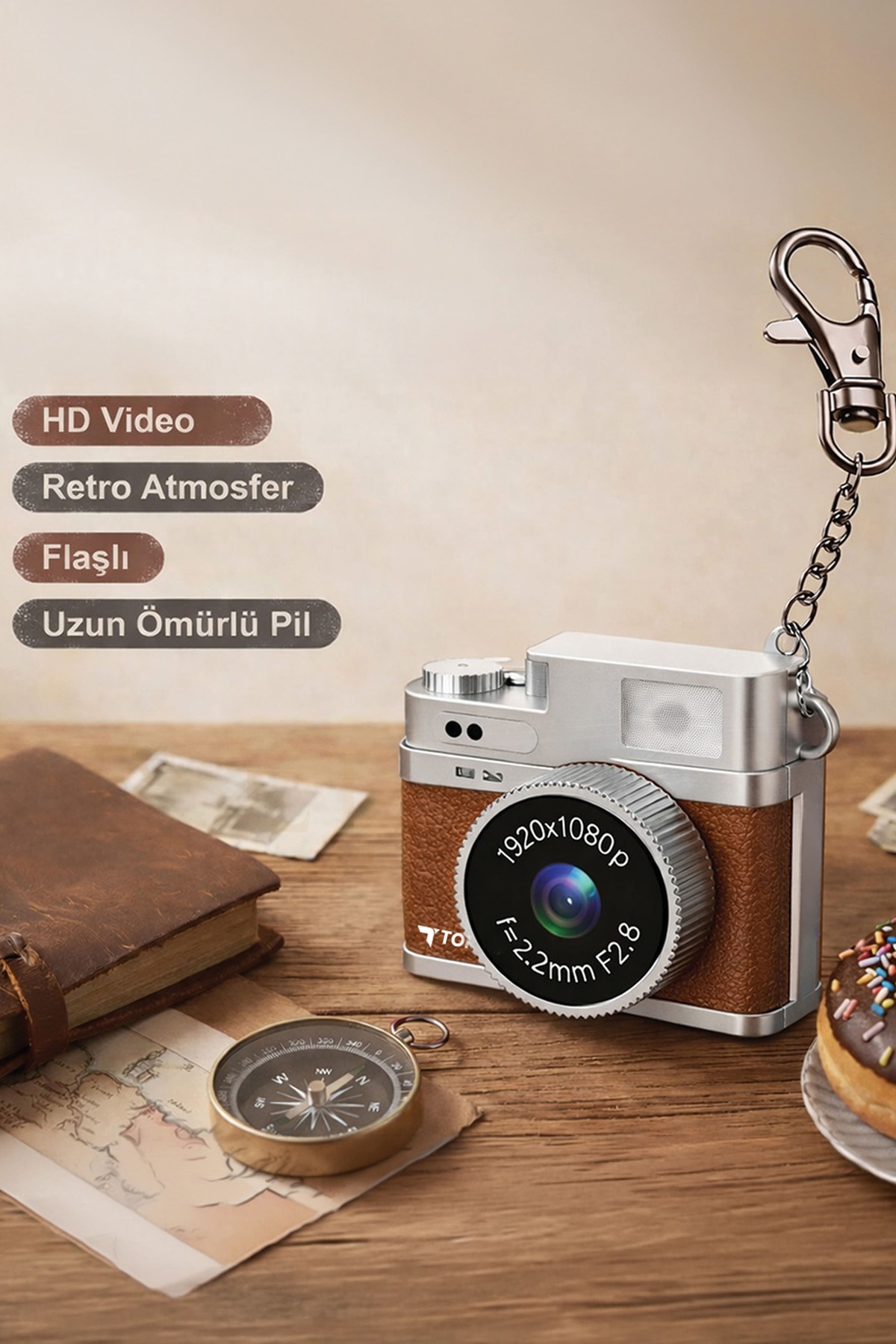 دوربین دیجیتال مینی سلفی و ویدئو بلاگ مینی با کیفیت 1080P مدل CMR35 رنگ قهوه‌ای