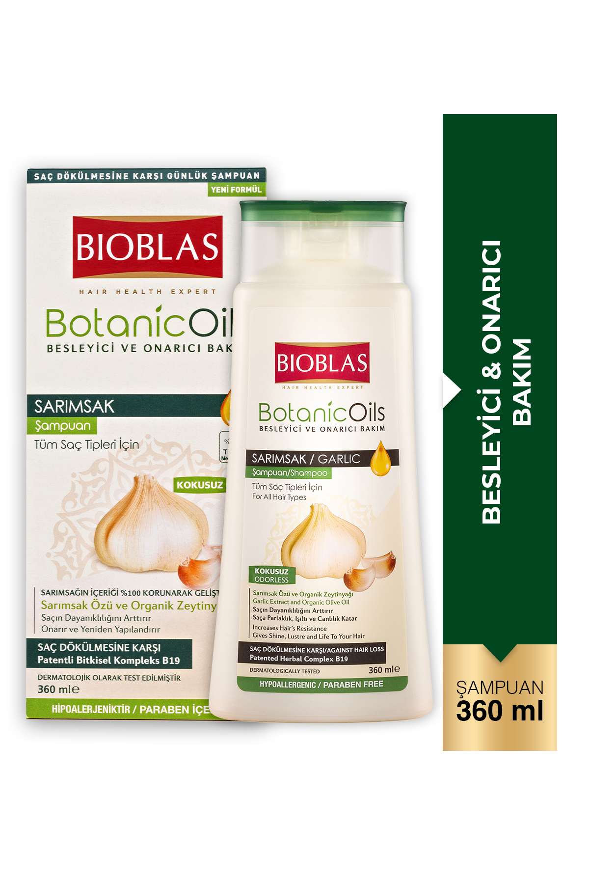 Bioblas Botanic Oils Sarımsaklı Dökülme Karşıtı Doğal Şampuan 360 ml - Saç Dökülmesine Karşı, Güçlendirici
