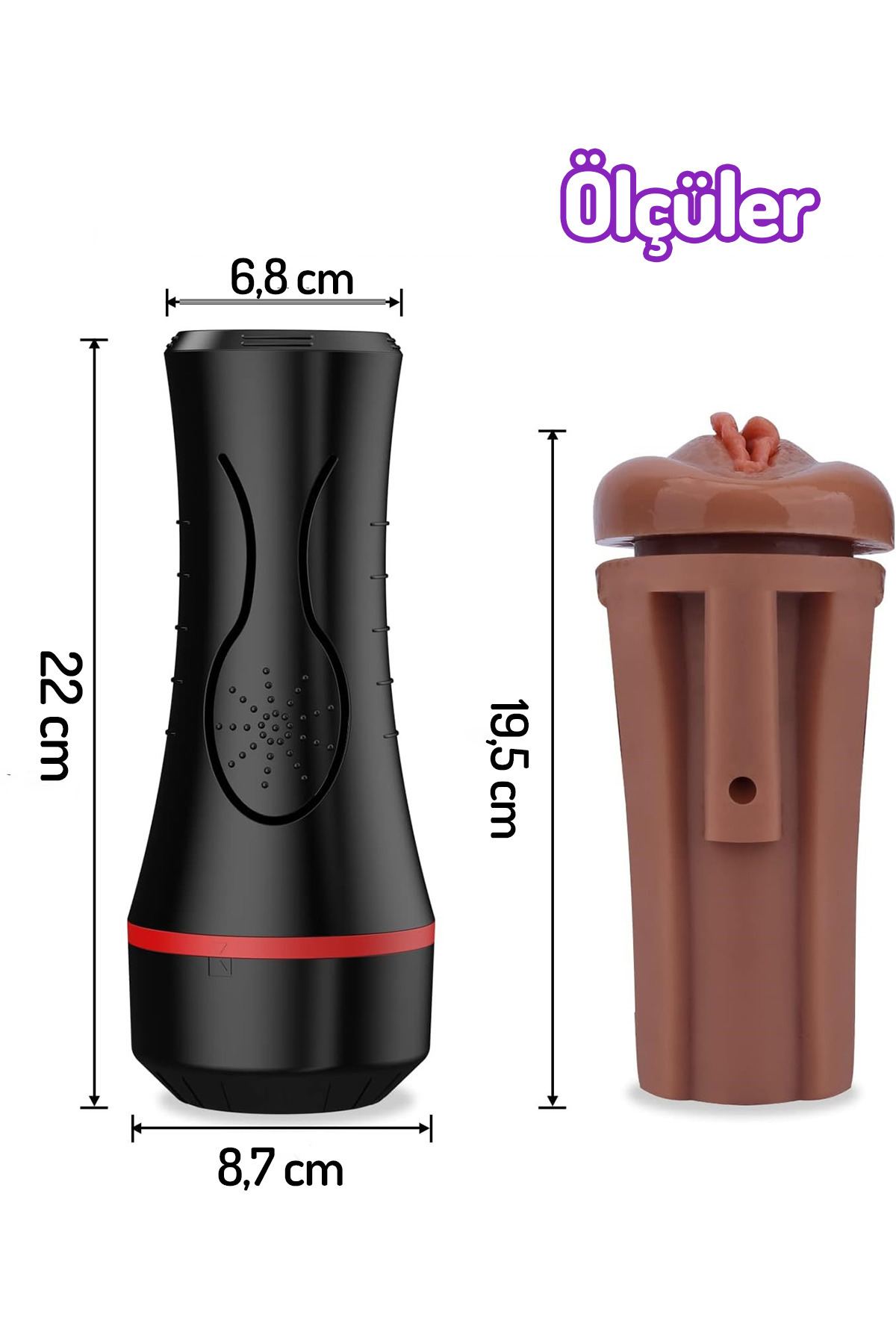 Gerçekçi Ten Hissiyatında Realistik Cup Suni Melez Vajina Fener Tipi Sıkılabilir Mastürbatör Kupası. 5