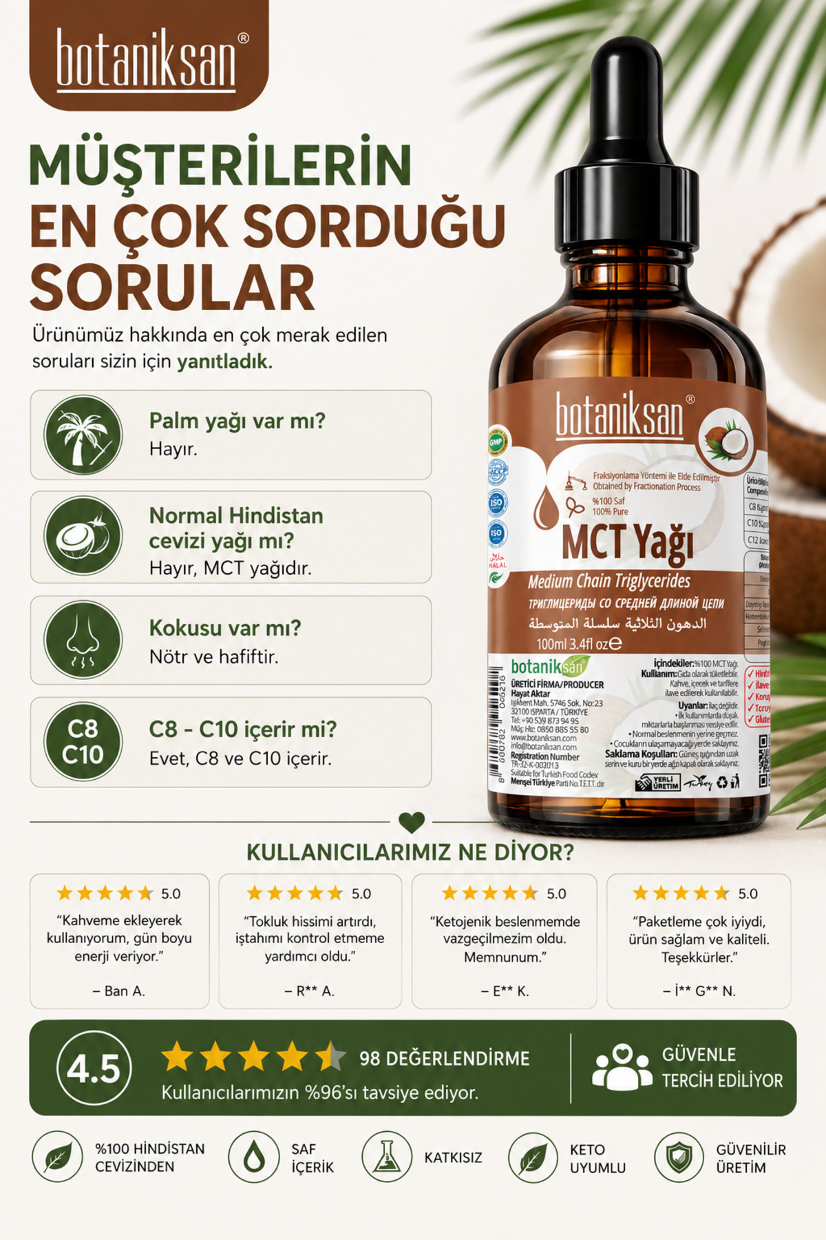 روغن MCT 100 میلی‌لیتر (تری‌گلیسیریدهای زنجیره متوسط) مایع — روغن MCT 100 میلی‌لیتر — تصویر 3 از 8