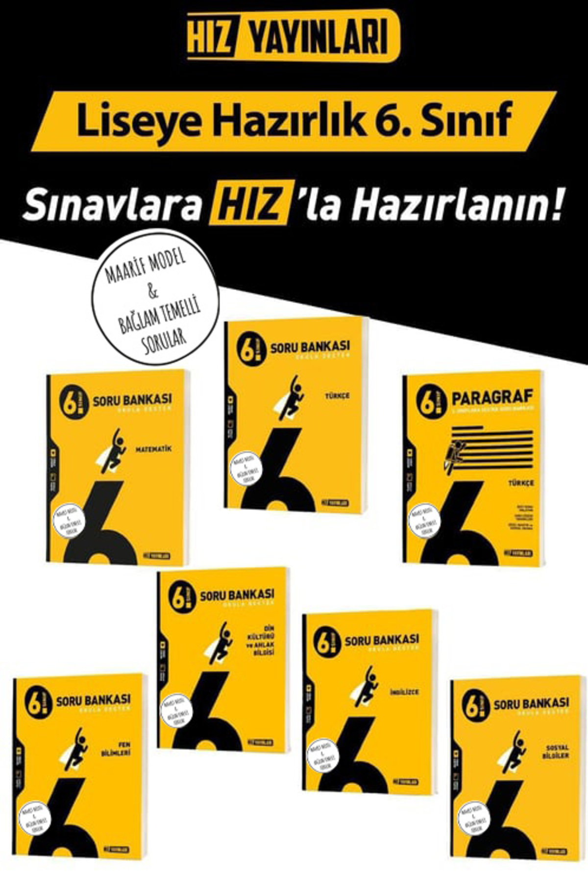 Hız Yayınları 6. Sınıf TÜM DERSLER Soru Bankası Seti Toplam 7 Kaynak 26-27 Sezon Güncel Baskı