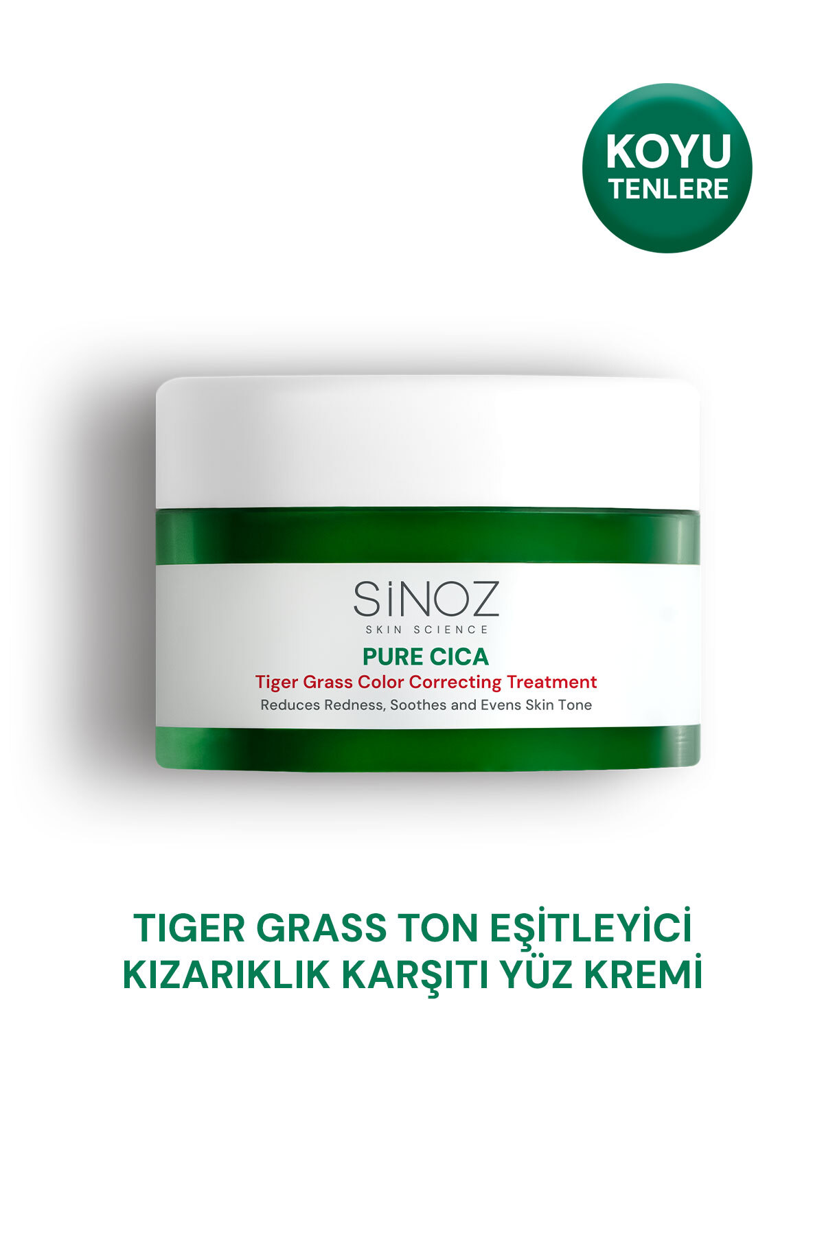 SİNOZ Pure Cica Tiger Grass Anında Ton Eşitleyici Onarıcı Yüz Bakım Kremi 15 ml