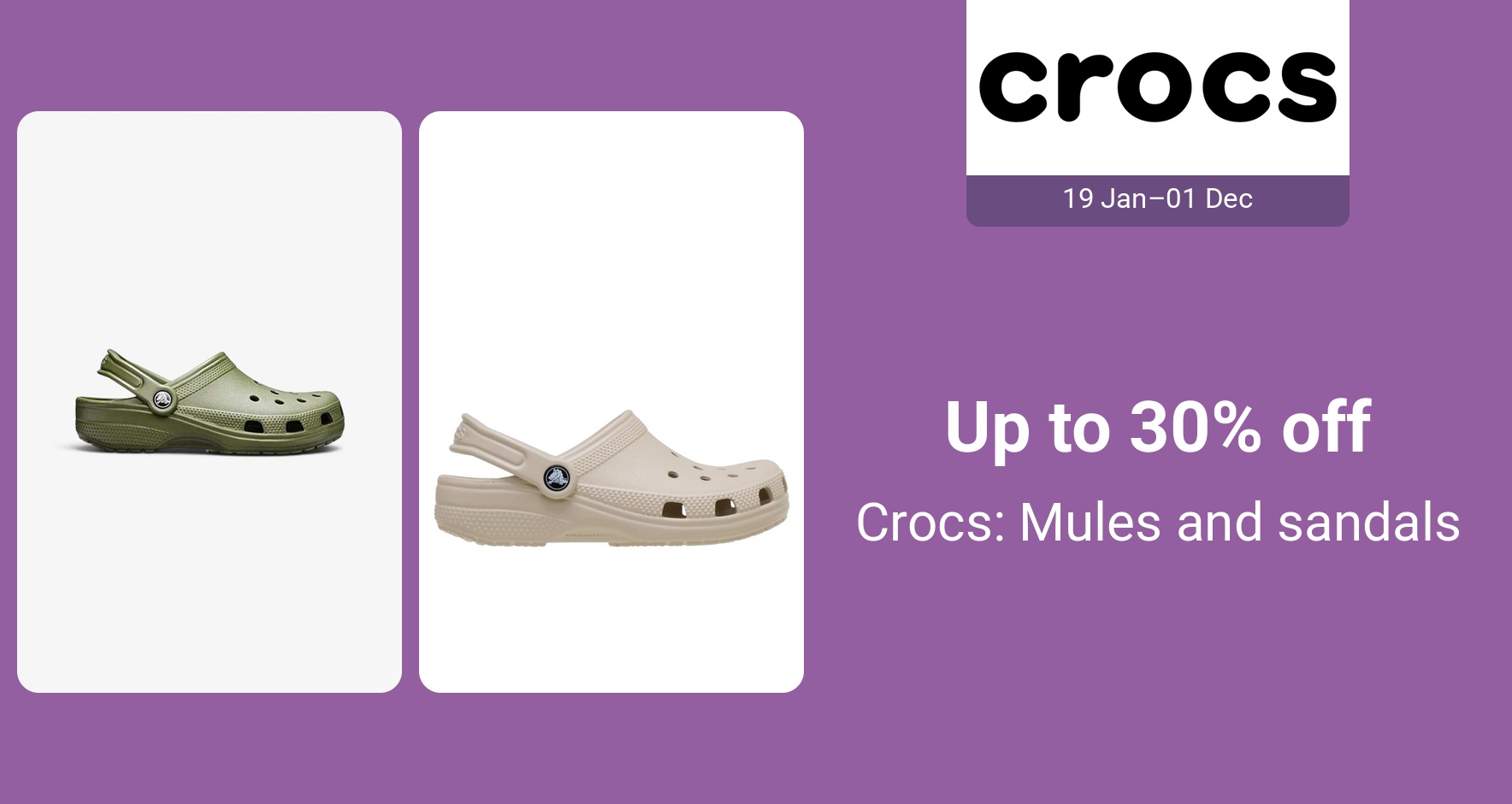 PIM_singlewidget_Crocs_Up to 30% off_Shoes & Bags