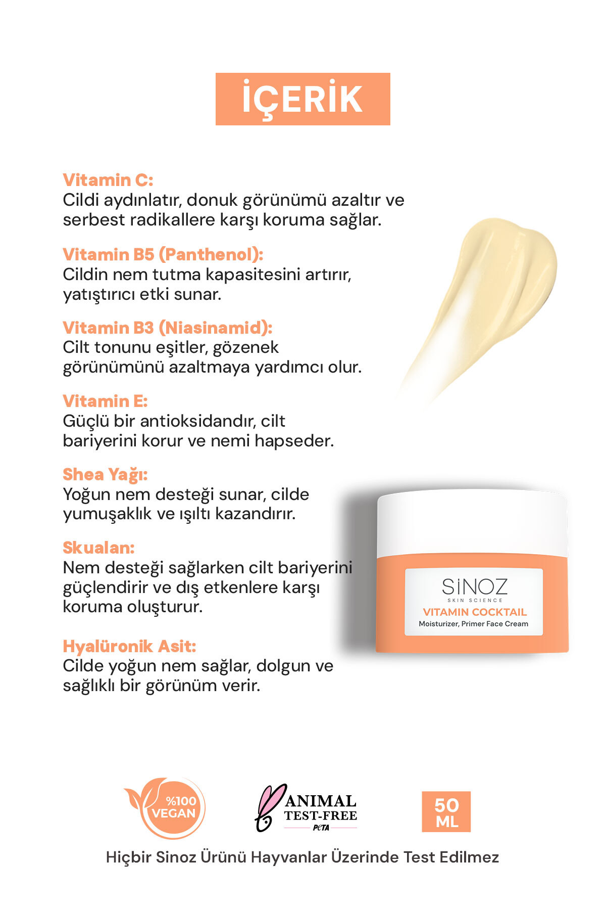 بیس آرایشی مرطوب‌کننده و روشن‌کننده ویتامینی (ویتامین C + B3 + B5 + E) 50ml