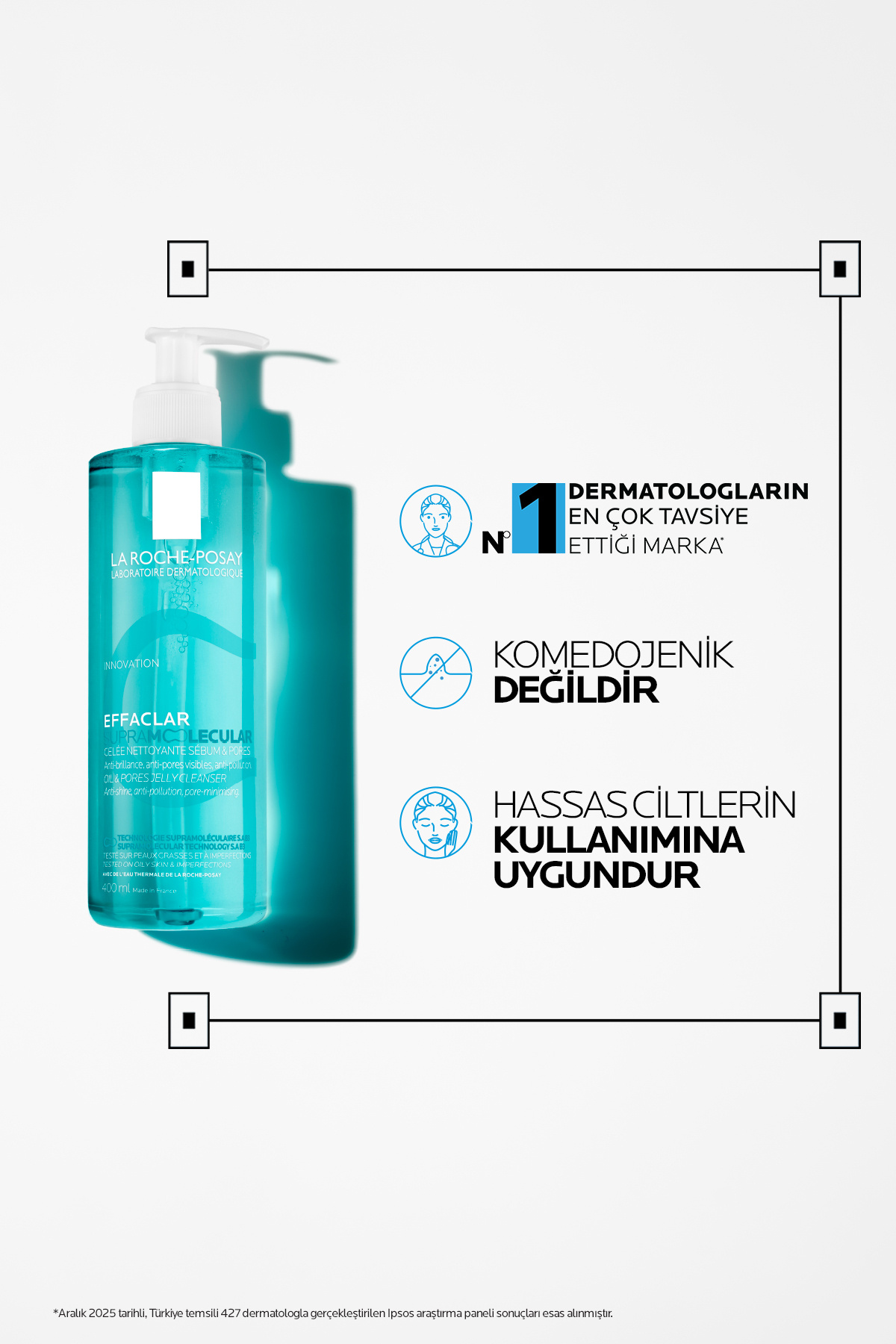ست مراقبت از پوست ضد جوش: ژل شستشوی صورت Effaclar Supramolecular 400 میلی لیتر و آب معدنی 50 میلی لیتر