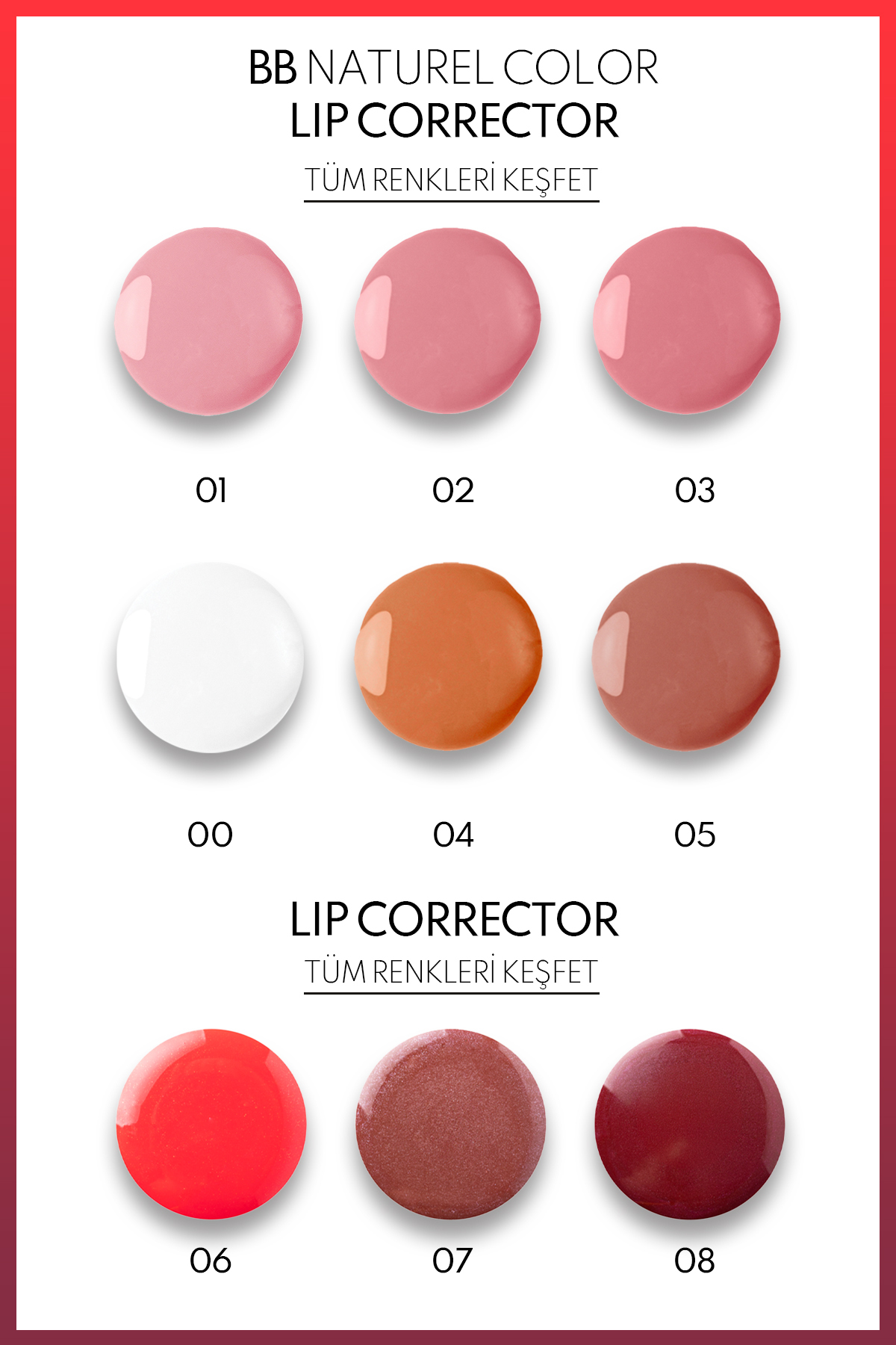 Bb Lip Corrector رنگ تنظیم کننده و مرطوب کننده لب - 01 - صورتی