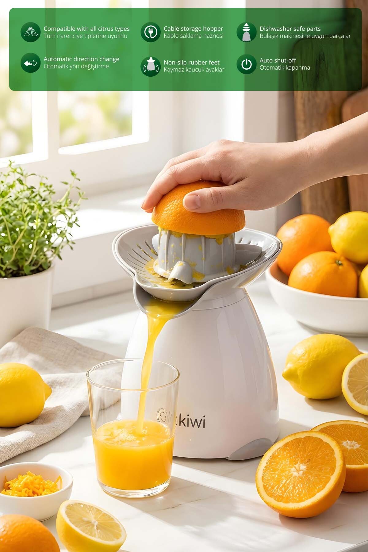 عصاره‌گیر اتوماتیک KCJ-1803 نارنجی