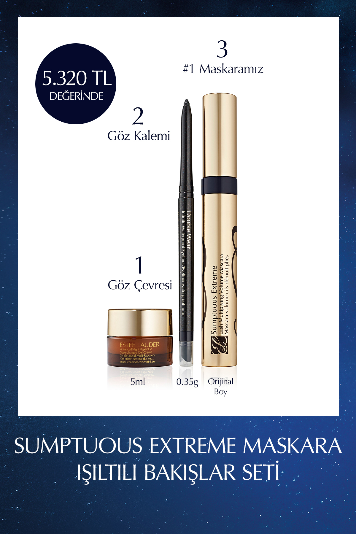 ست ماسکارا ایلیگنت اکسپریس - ماسکارا + مداد چشم + کرم دور چشم 5ml