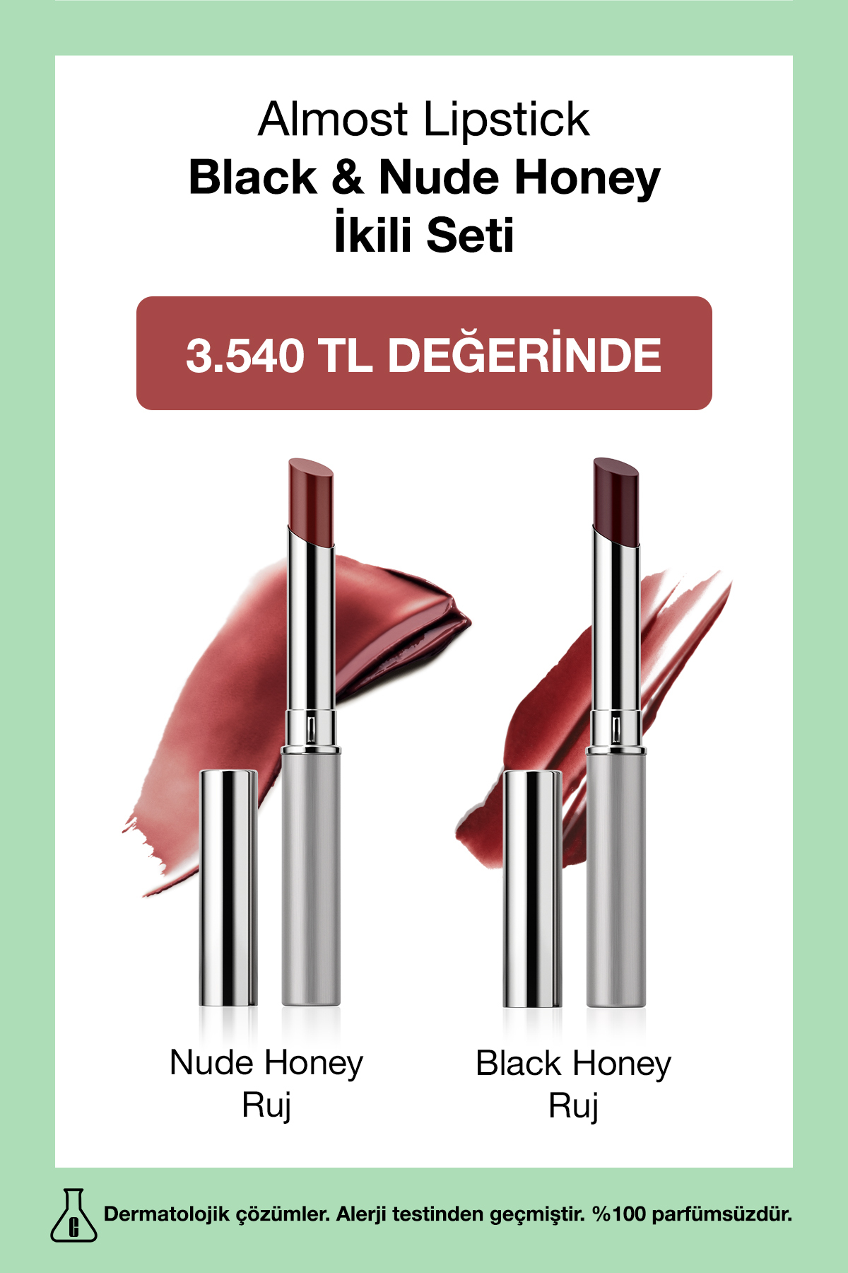 ست دو عددی Almost Lipstick Black & Nude Honey | درخشان، مرطوب و ظاهر طبیعی
