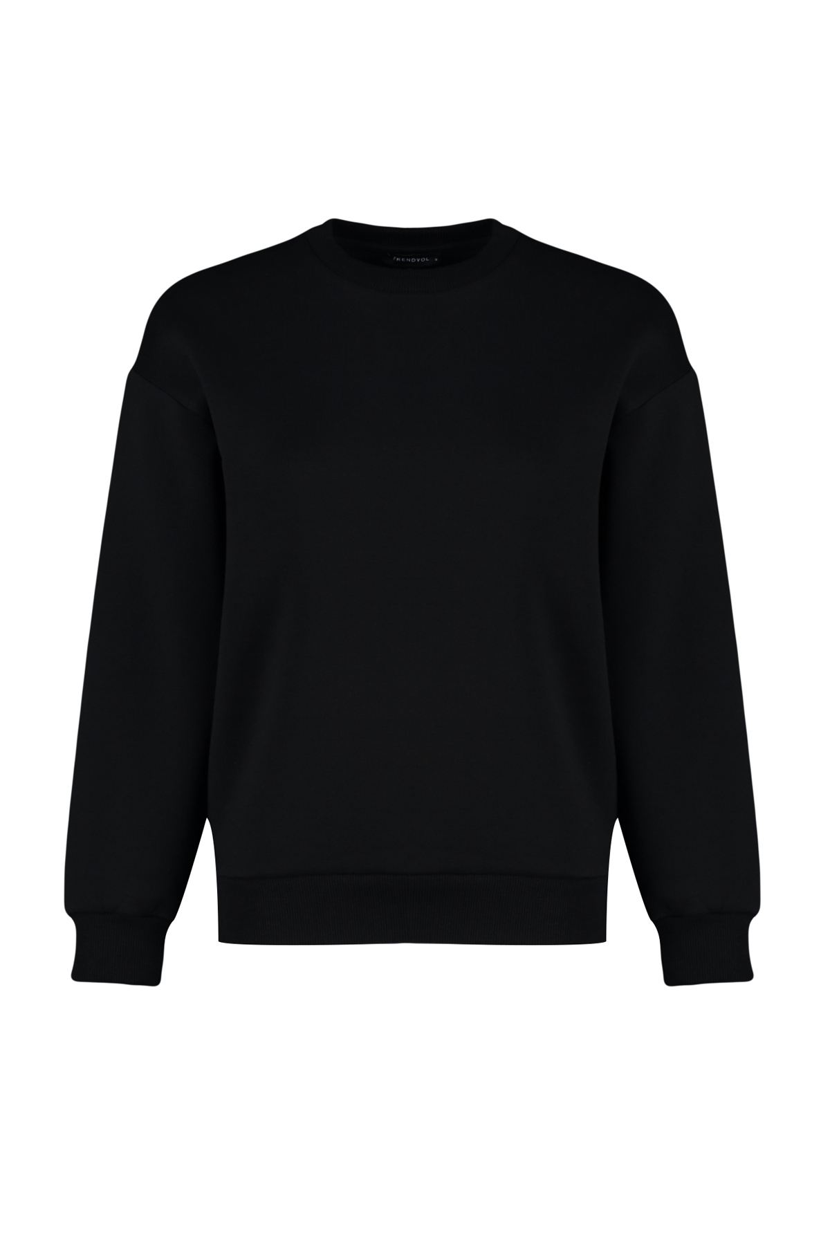 Trendyolmilla  Siyah Kalın İçi Polarlı Regular/Normal Kalıp Bisiklet Yaka Basic Örme Sweatshirt TWOAW24SW00101 - Görsel 8