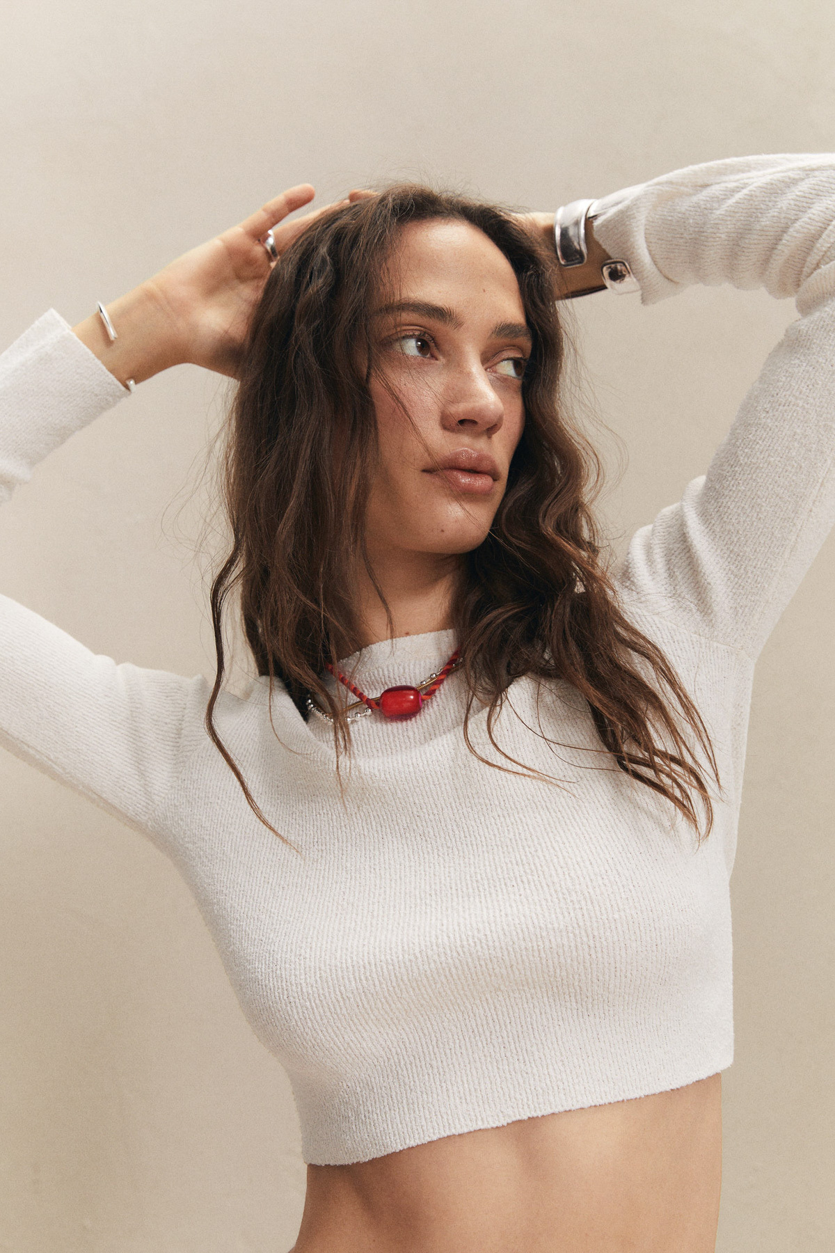 بافت و پلیور زنانه اکرو منگوMANGO | 27055801 اورجینال - تصویر 8