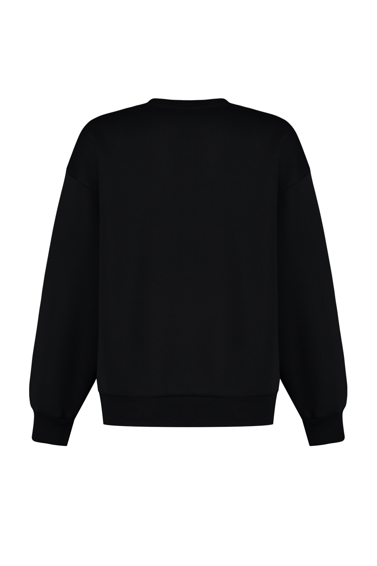 Trendyolmilla  Siyah Kalın İçi Polarlı Regular/Normal Kalıp Bisiklet Yaka Basic Örme Sweatshirt TWOAW24SW00101 - Görsel 10