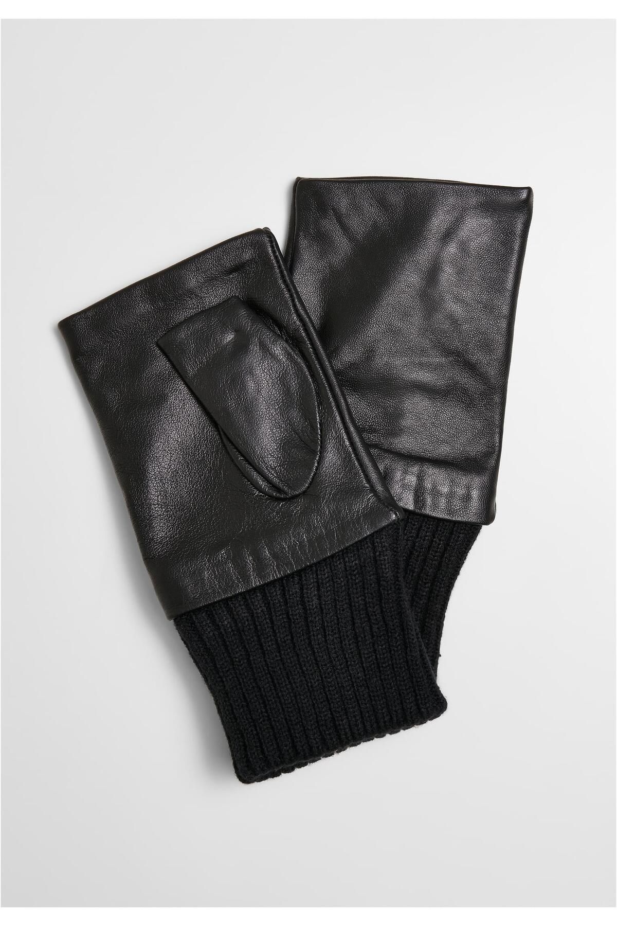 Urban Classics-Unisex Half Finger Synthetic Leather Gloves 4