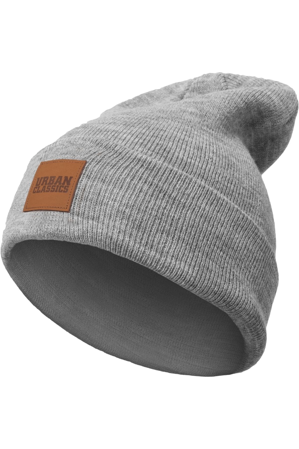 Urban Classics-Unisex Lange Beanie mit Kunstlederpatch 1