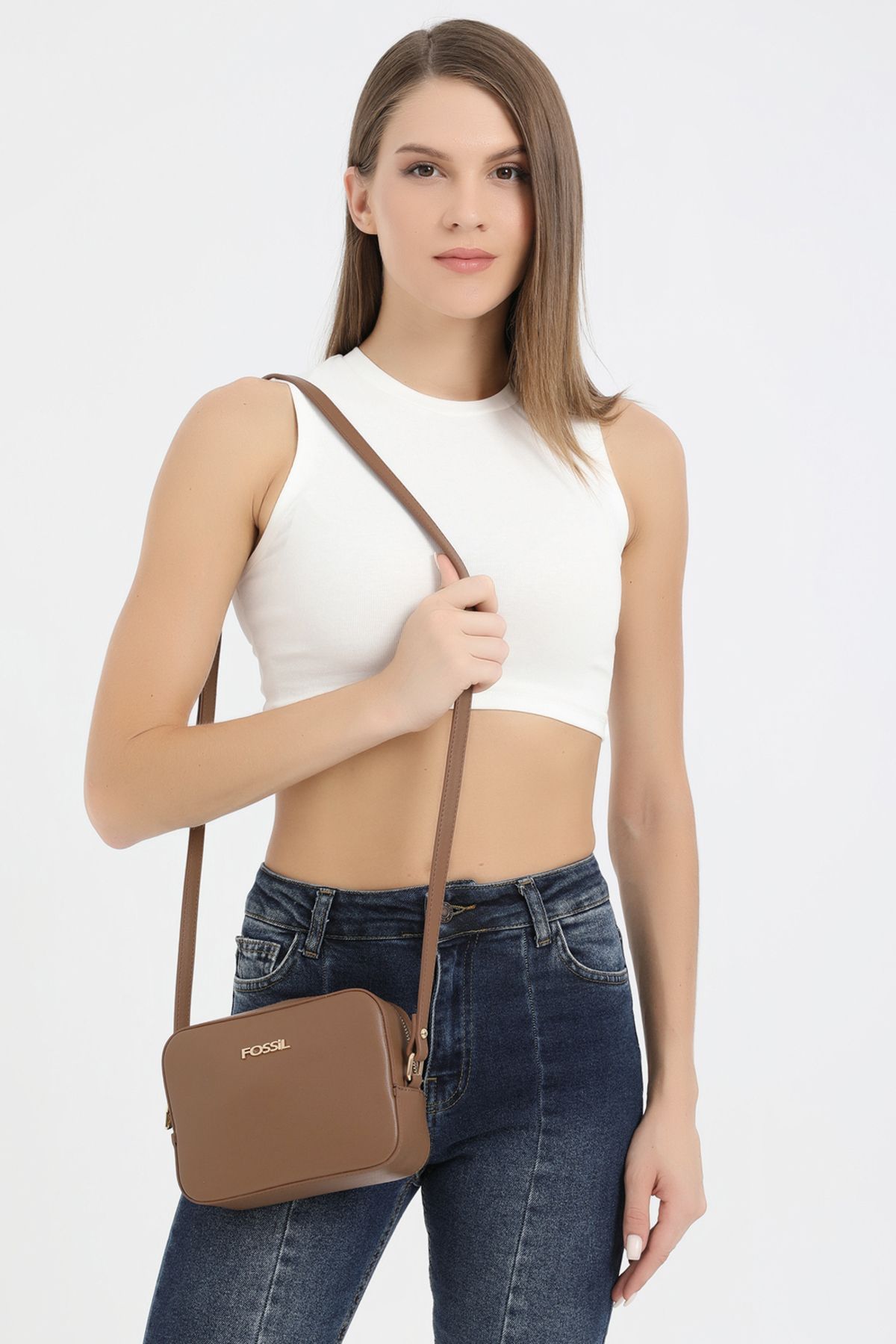 Fossil tan crossbody best sale bag