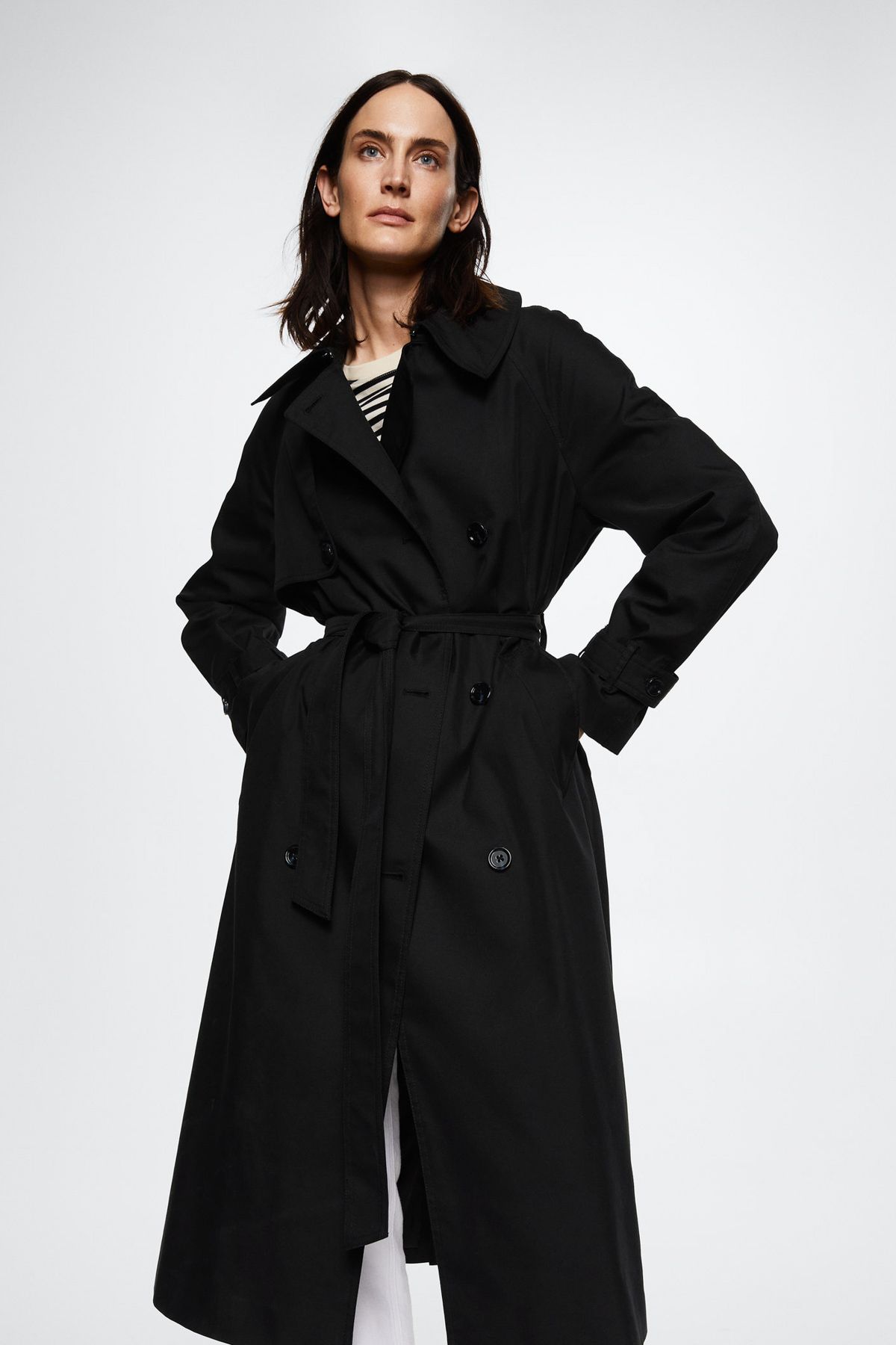 Mango black trench coat clearance