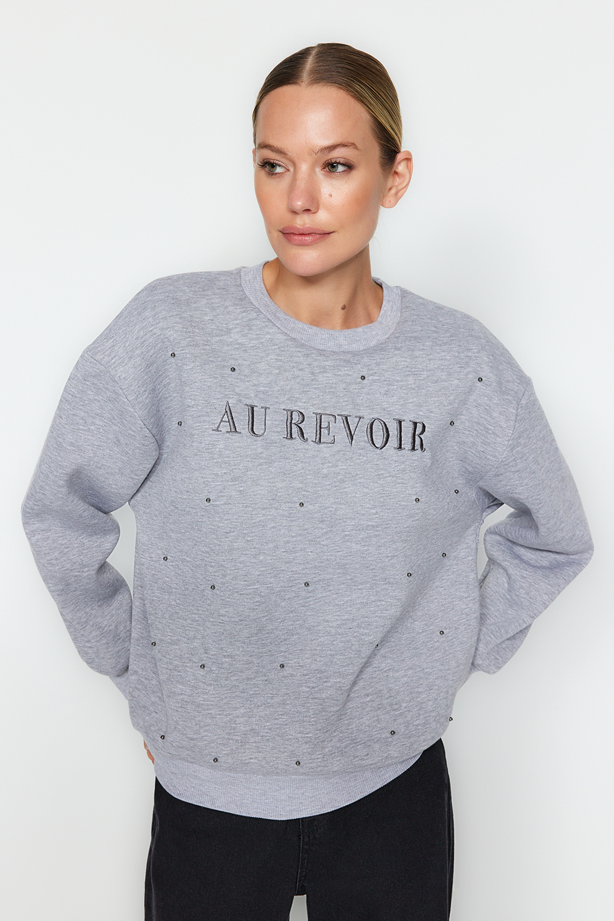 Trendyol Collection Sweatshirt - Grau - Regular Fit - Trendyol