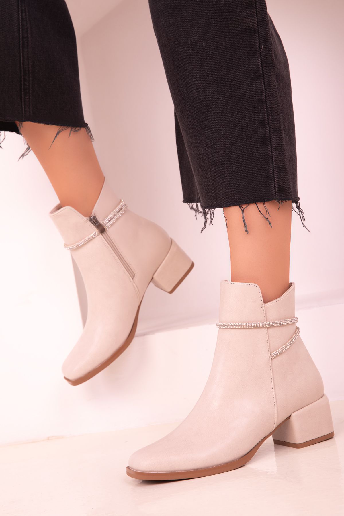 SOHO Ankle Boots Beige Flat Trendyol