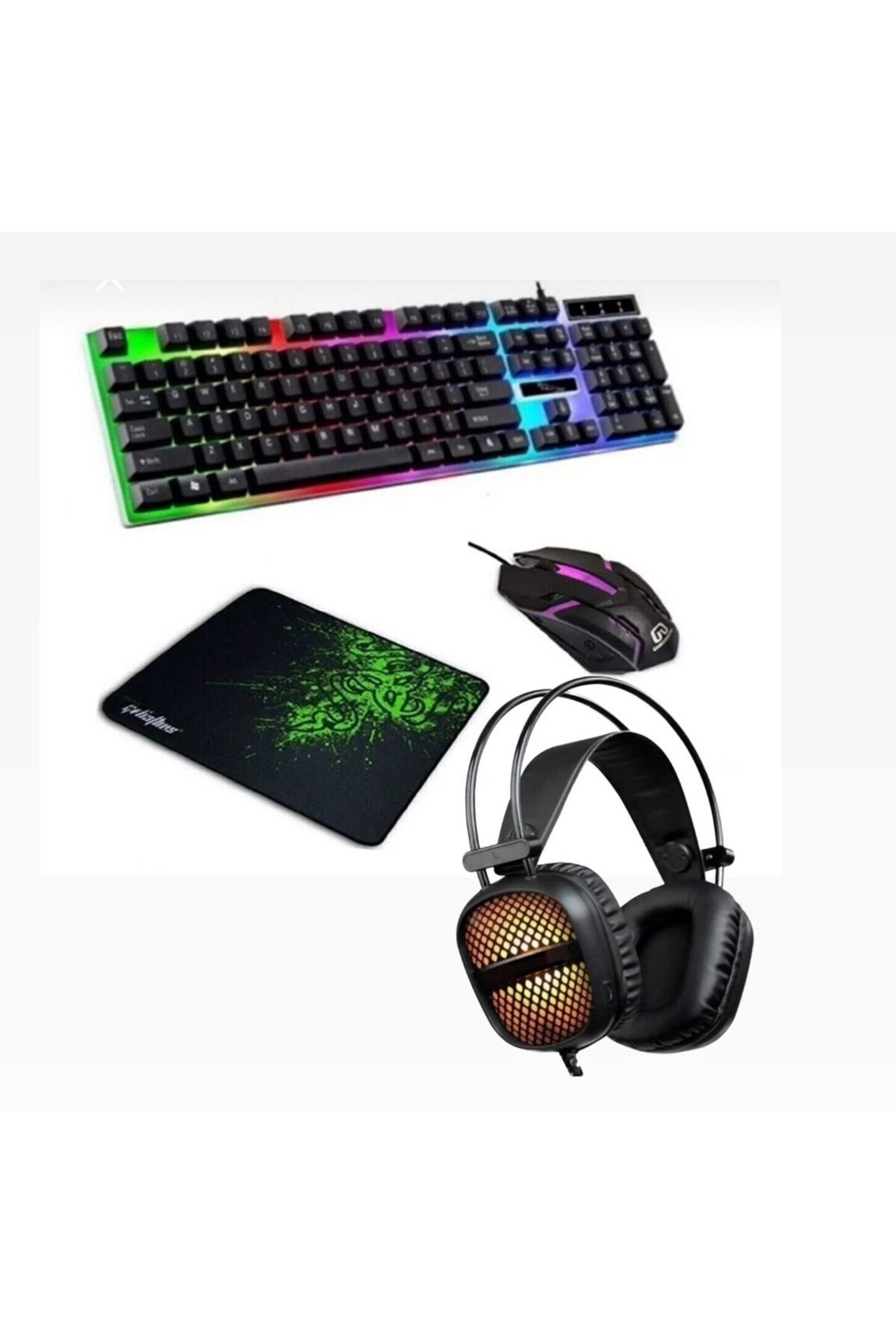 Everest Grup 4in1 Rgb Klavye Mause Razer Pad Kulaklık Esport