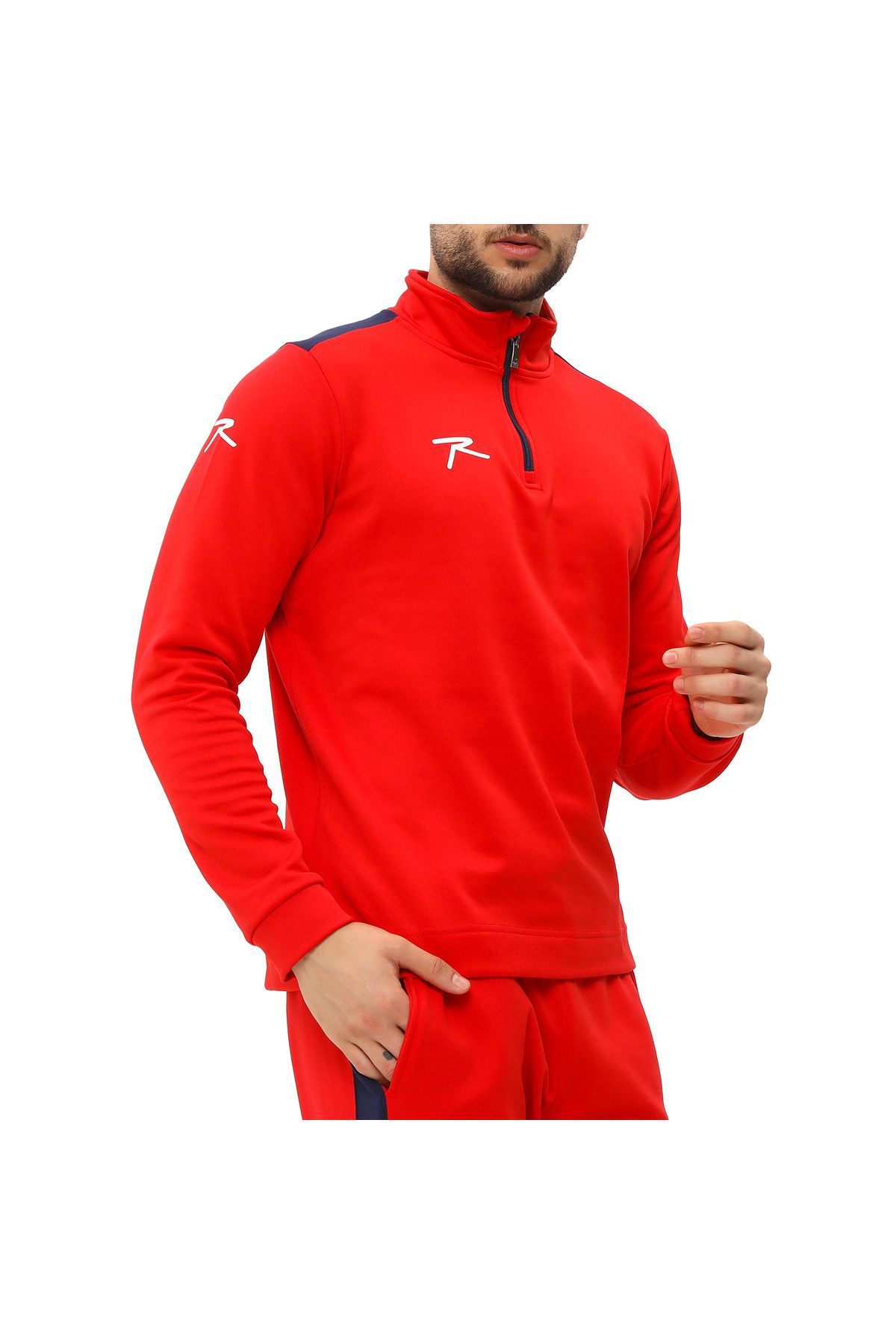 raru Grando Red - Top Cu Jumătate De Fermoar Masculin - L