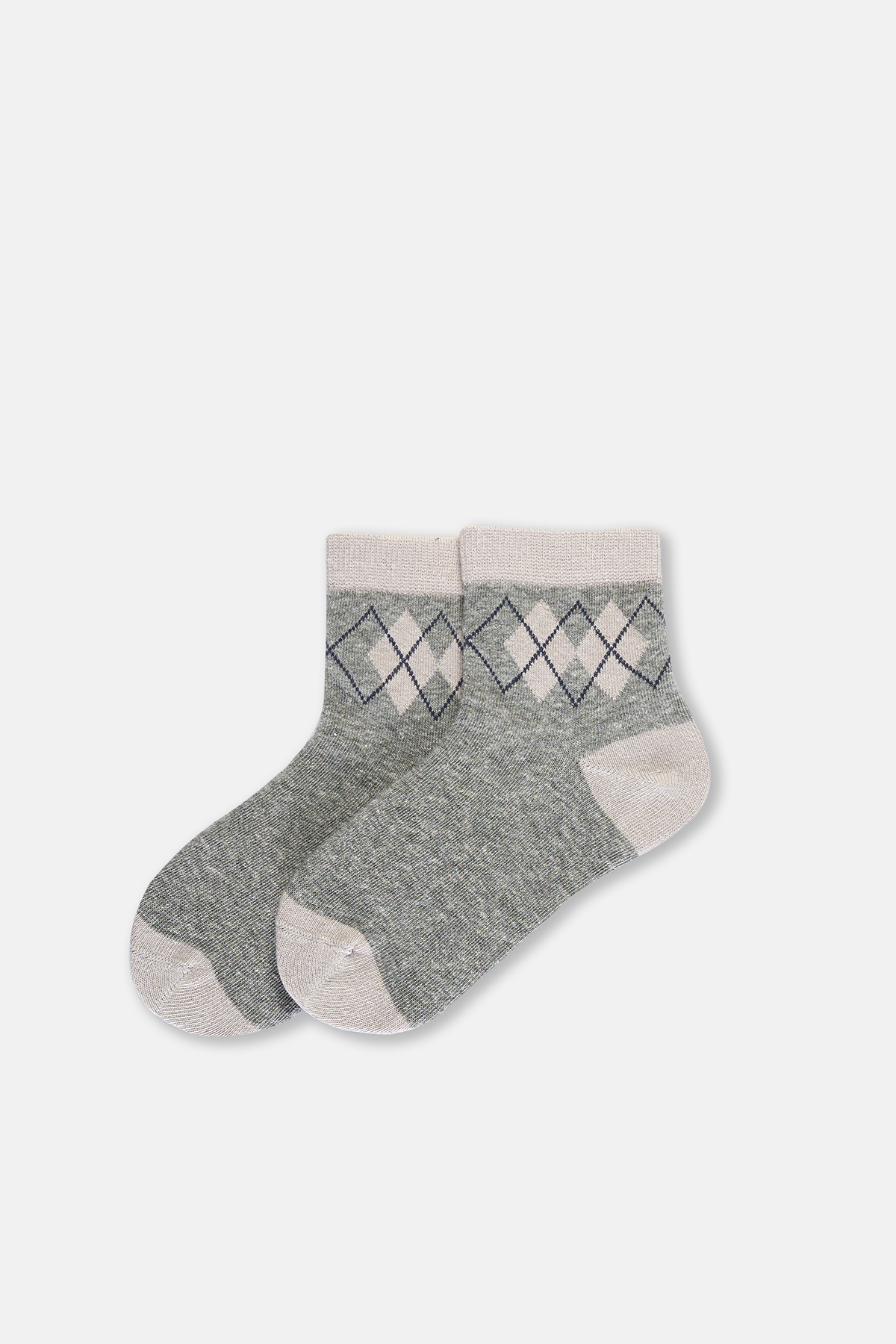 Dagi-Zweiteilige Jungensocken in Grau-Melange und Marineblau 6