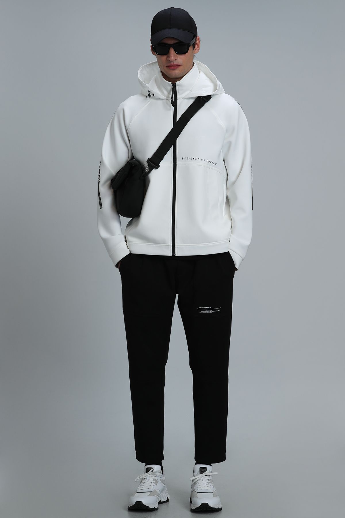 Mens white tracksuit top hot sale