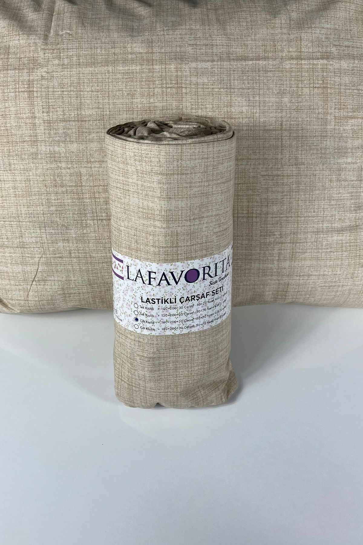 Lafavorita-Double and King Size Elastic Sheet + 2 Pillow Cases 5