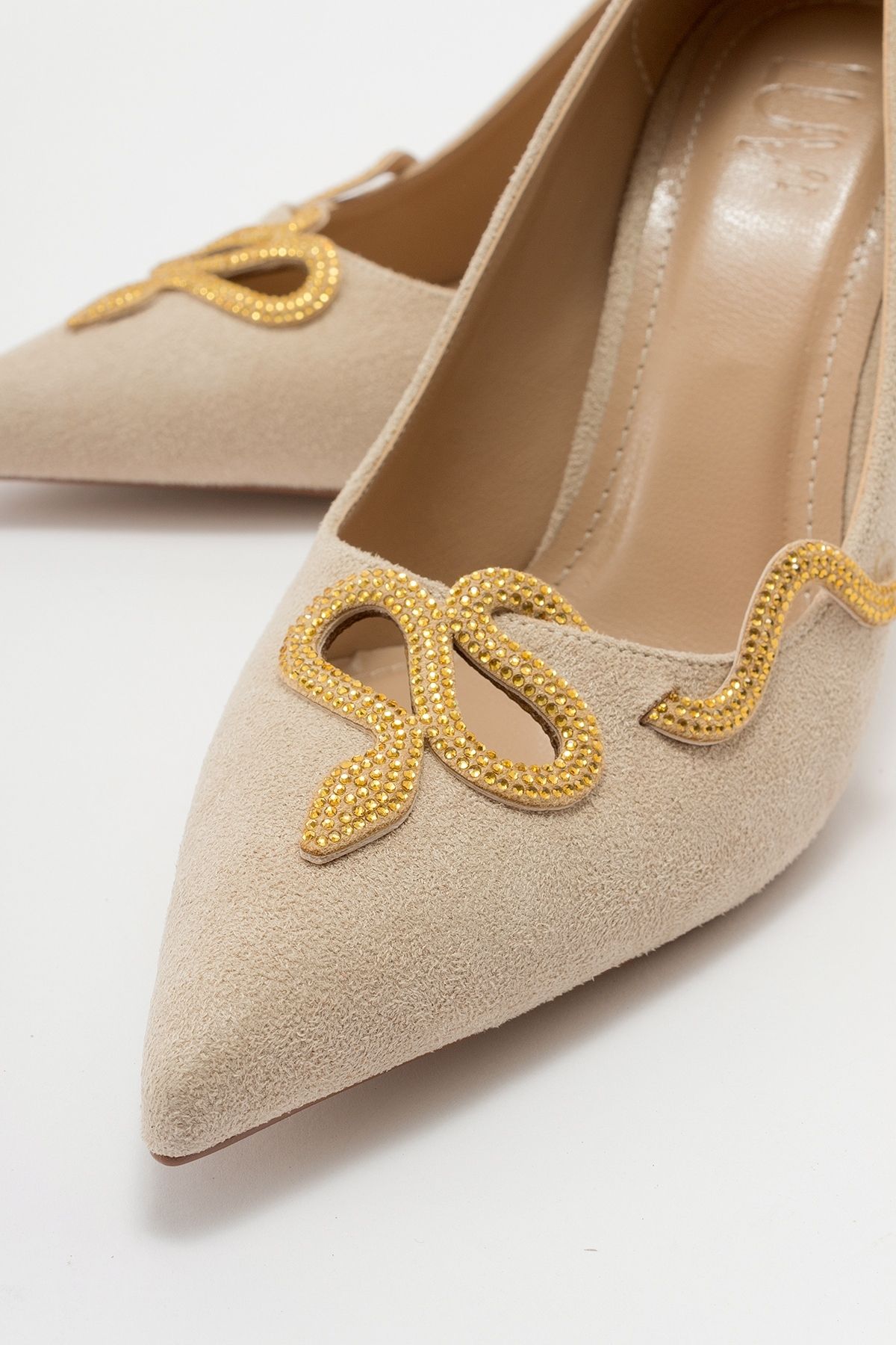 استیلتو نود زنانه کفش پاشنه بلند لرینو بژ luvishoes