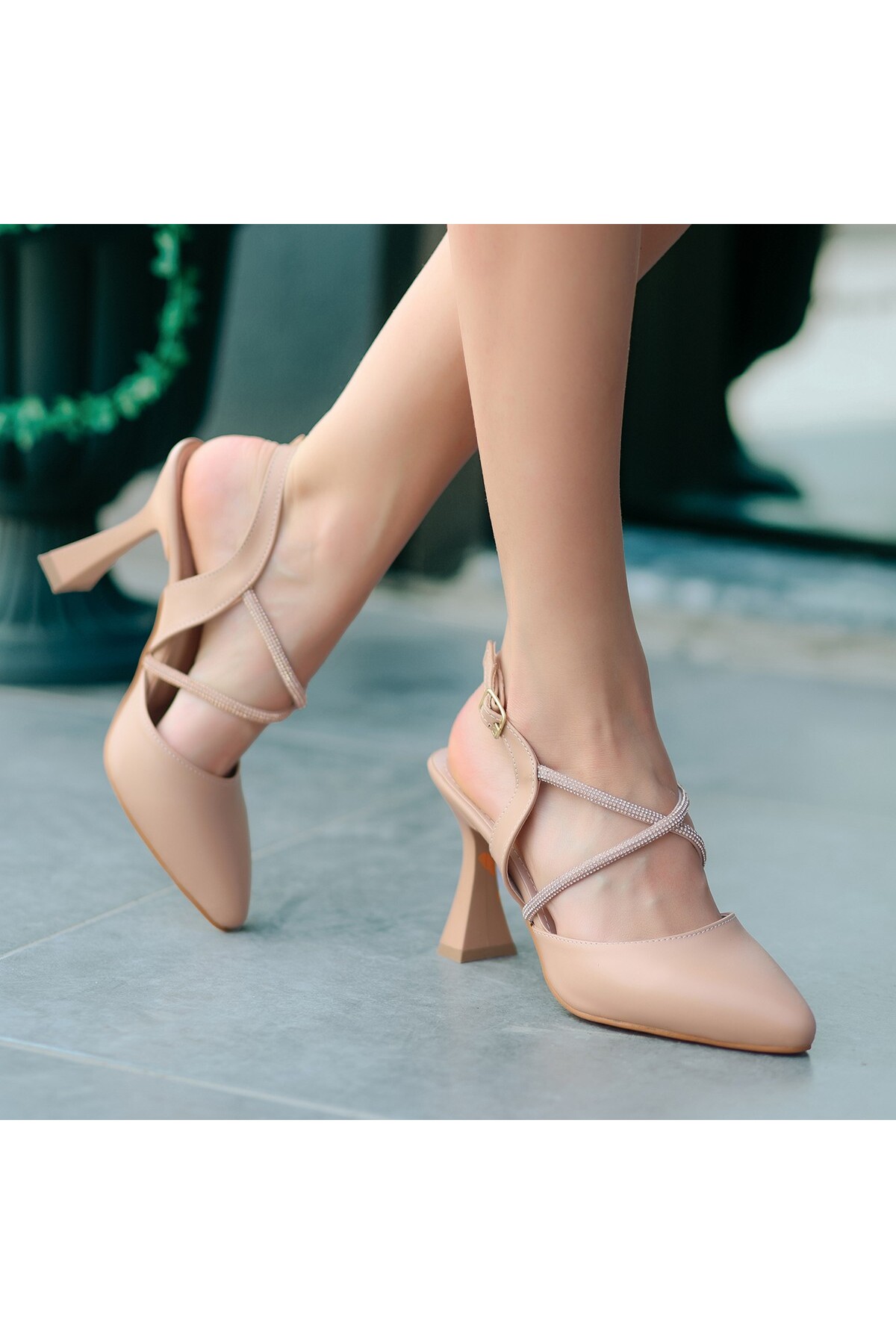 Tiran Nude Cilt Topuklu Ayakkabı