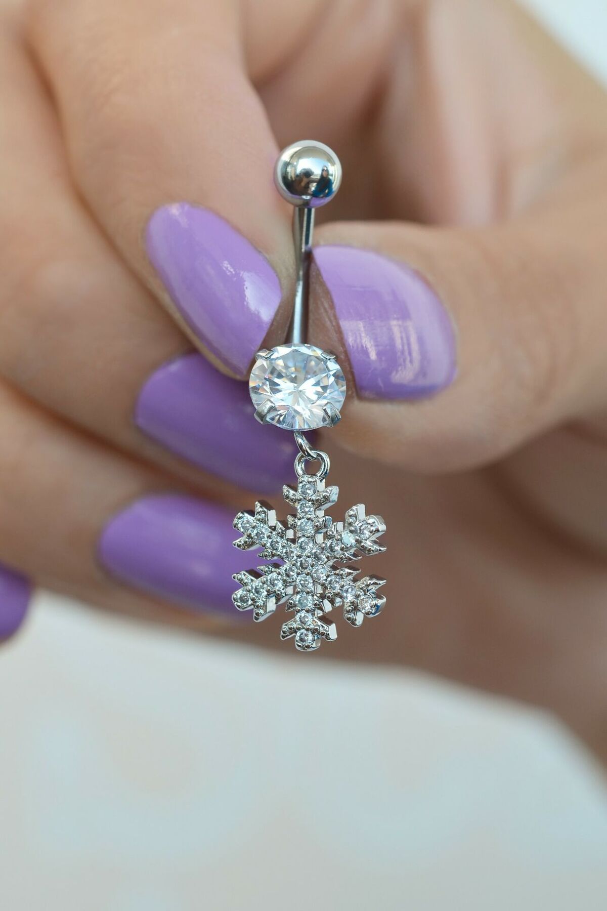 Snowflake belly button ring clearance