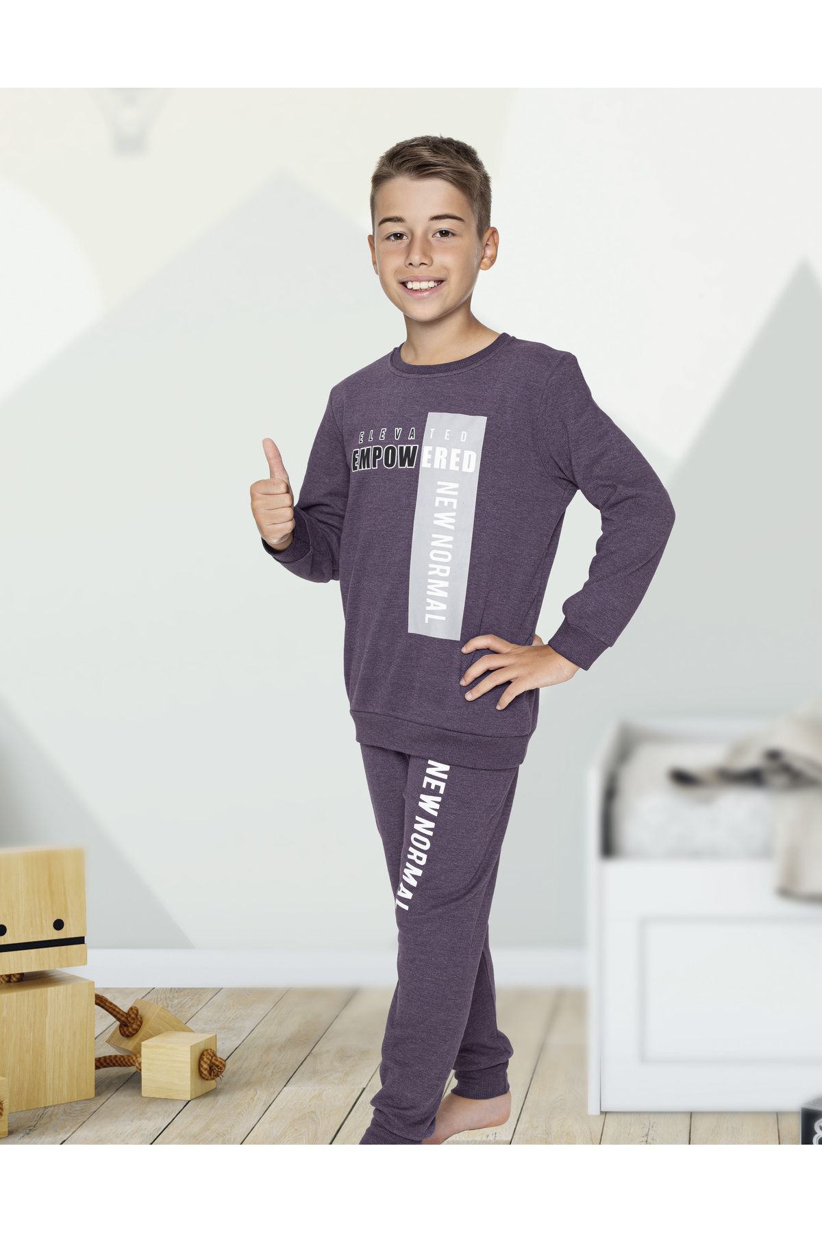 Erkek Çocuk 3/10 Yaş Kışlık Kalın Pijama Takımı