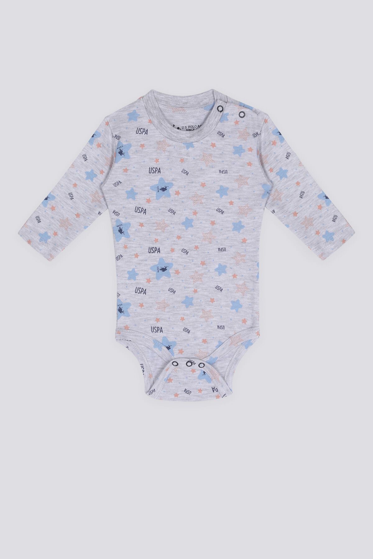 BASE. پولو اسن. بدن آستین بلند بیبی پسر اسنو ملانژ U.S. Polo Assn.