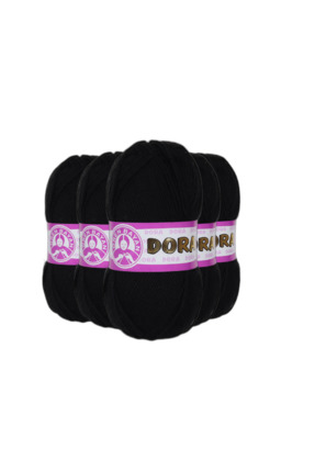 Ören Bayan Ören Dora Patiklik Çoraplık El Örgü İpi 500gr - 999 Siyah