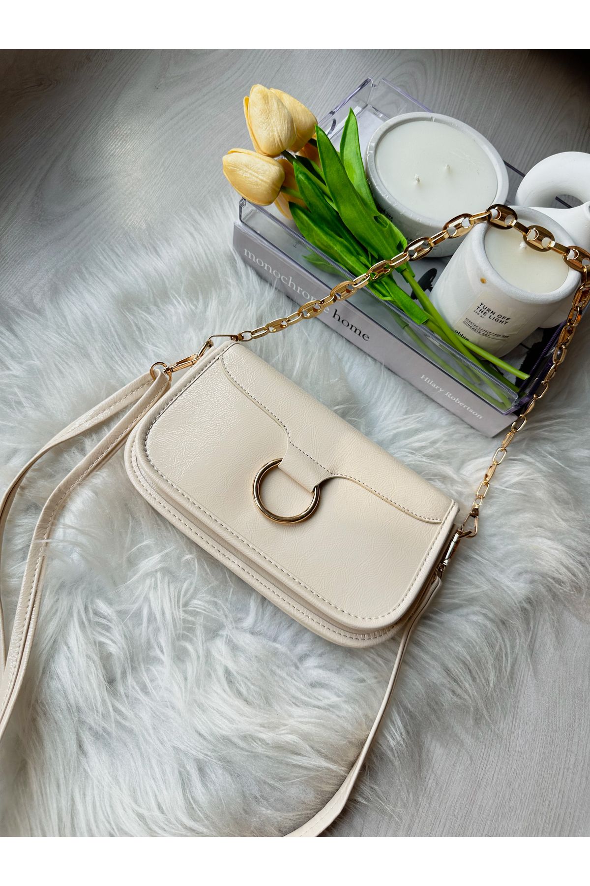 Cream best sale color purse