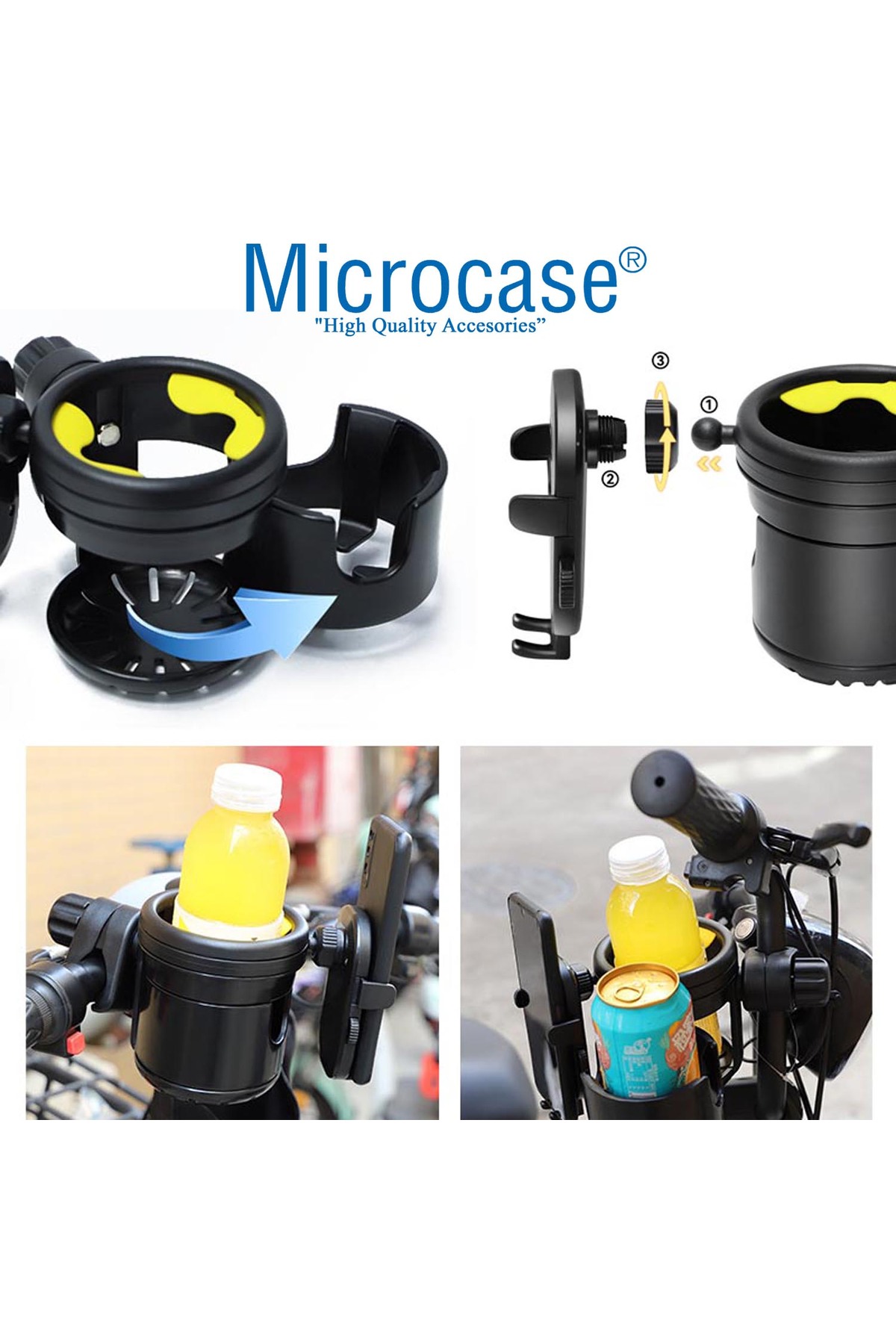 Microcase Bisiklet Bebek Arabası için Şişe Biberon Bardak ve Telefon Tutucu - AL4007 fotoğrafı 7 (önizleme)