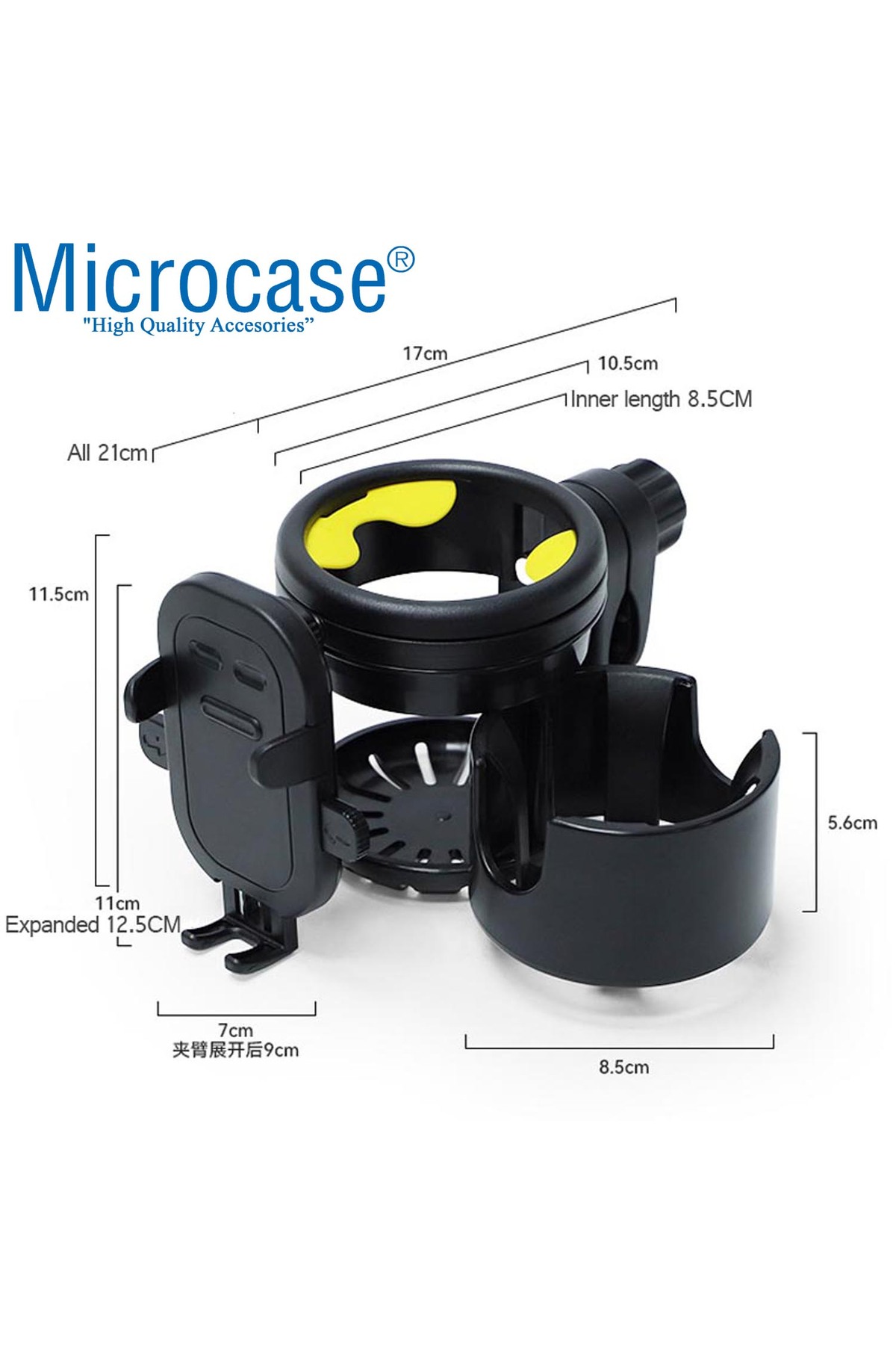 Microcase Bisiklet Bebek Arabası için Şişe Biberon Bardak ve Telefon Tutucu - AL4007 fotoğrafı 4 (önizleme)