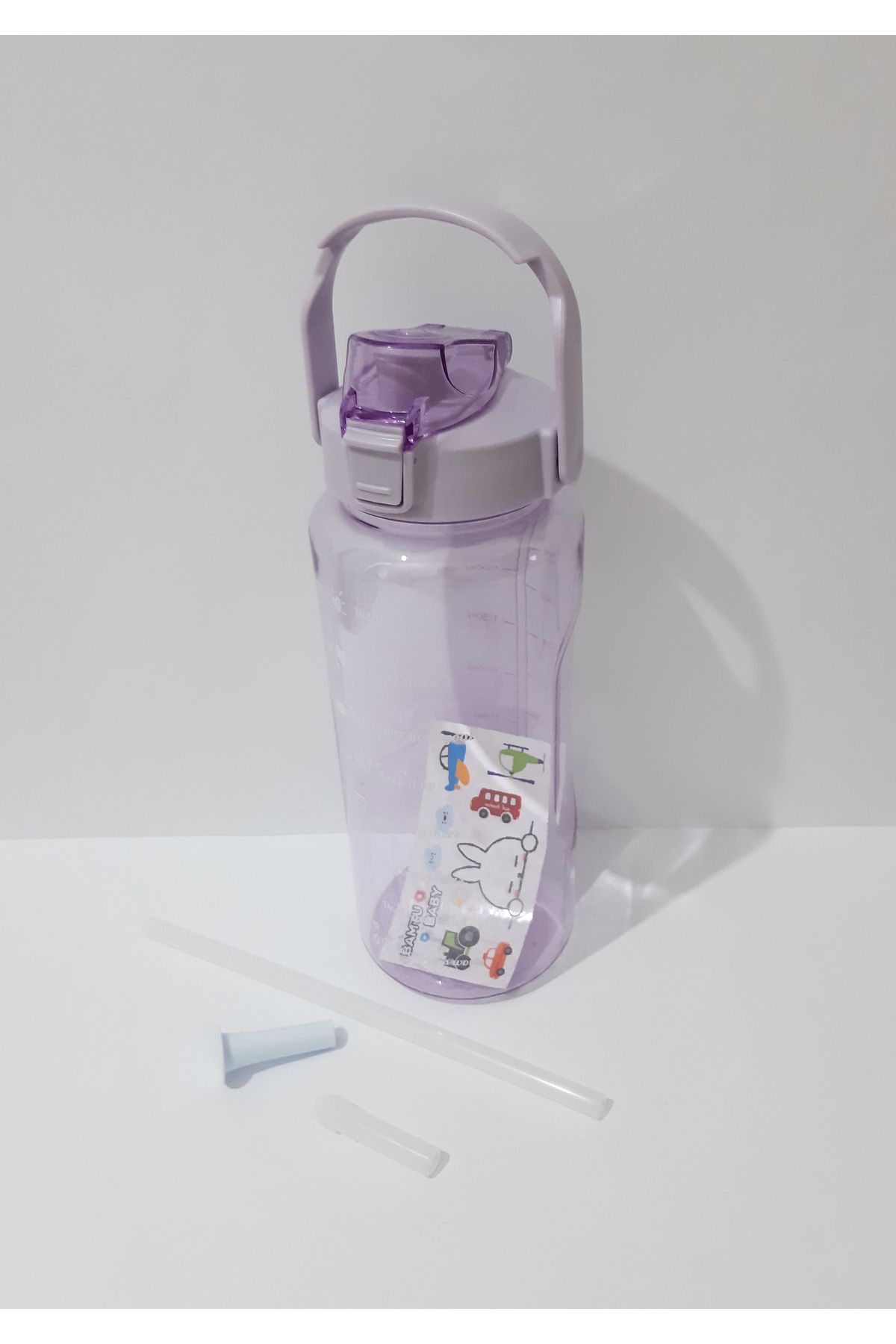 renkli çiçekler-2 LT Transparent Flask Travel Sports Picnic Multi-Purpose Flask 7
